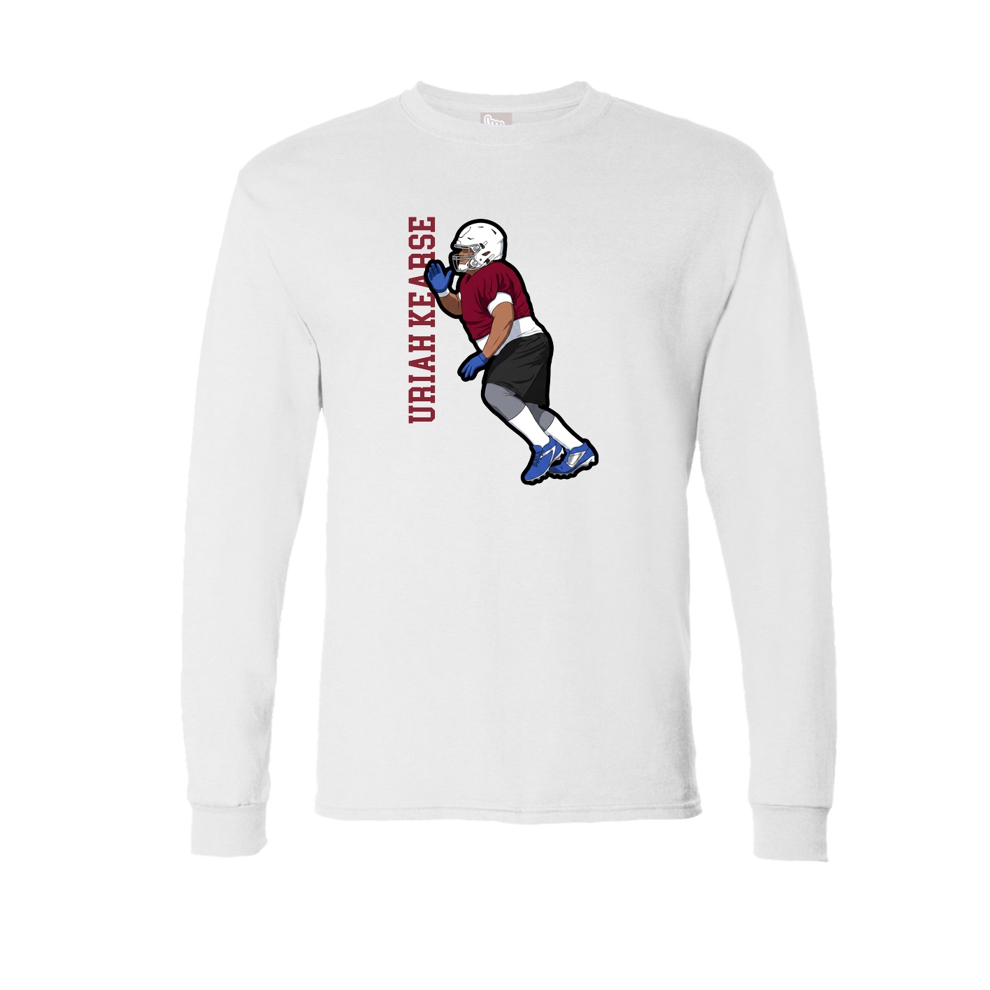 Long Sleeve Tee — Name Vertical in White