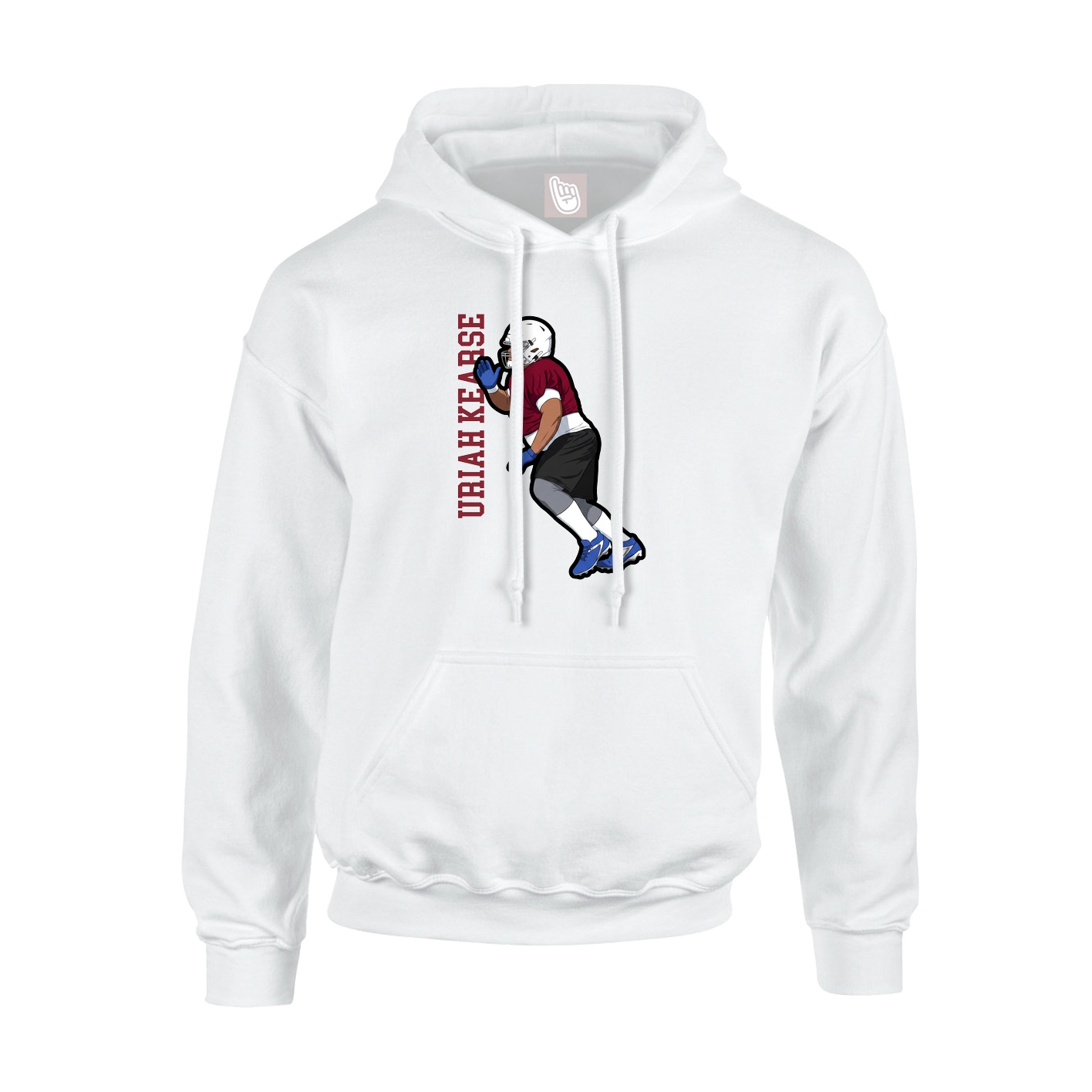 Youth Hoodie — Name Vertical in White