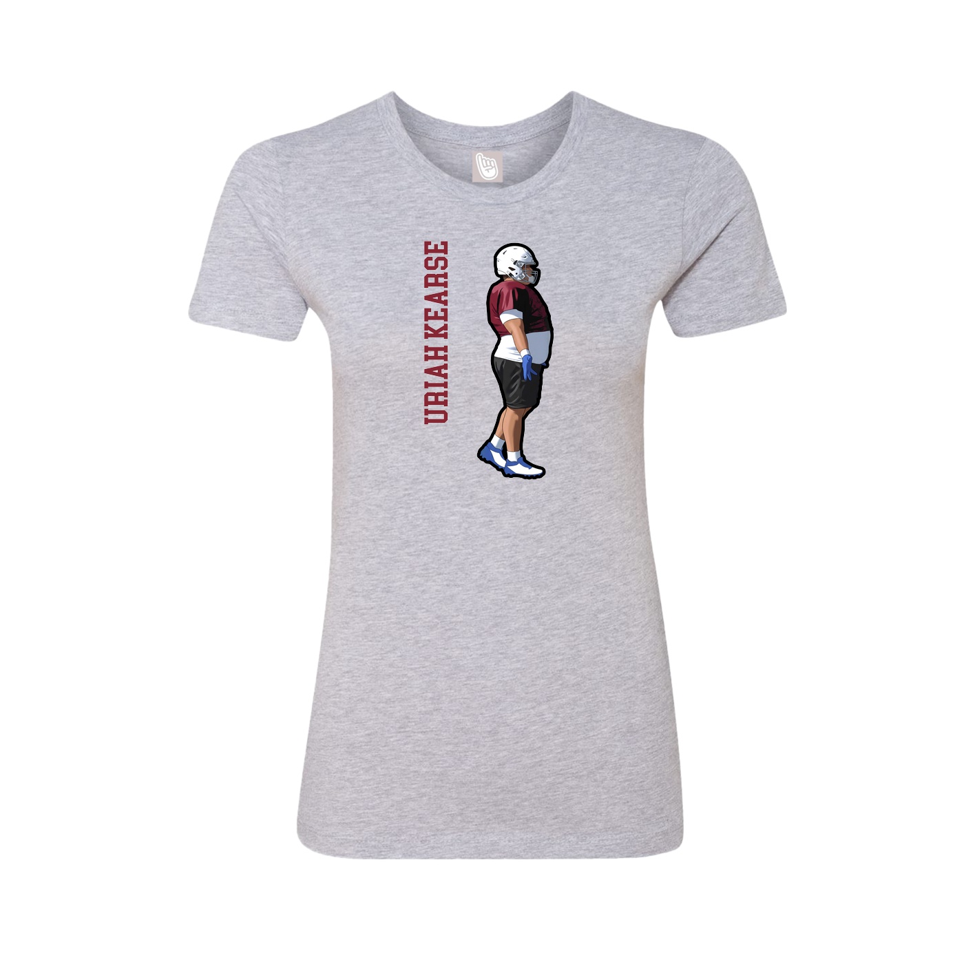 Fitted Women's Tee — Name Vertical in Grey