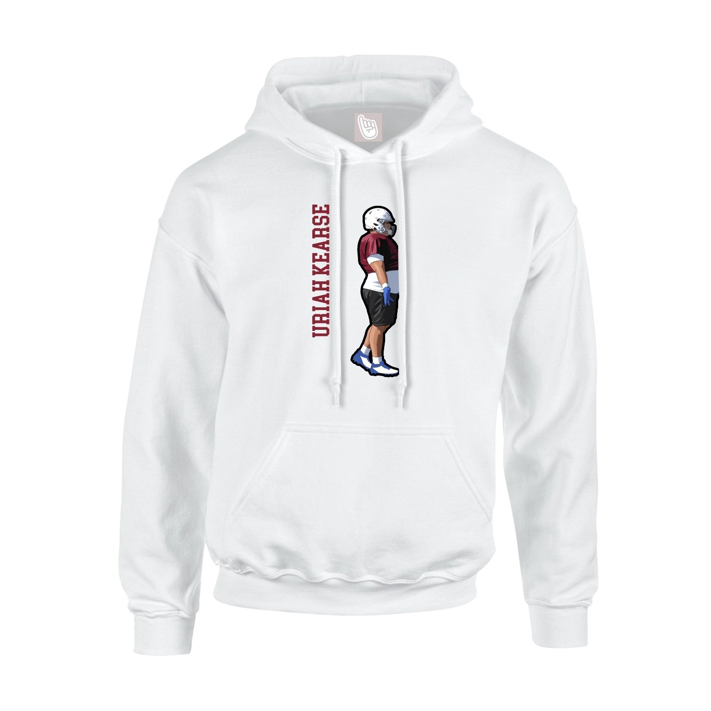 Youth Hoodie — Name Vertical in White
