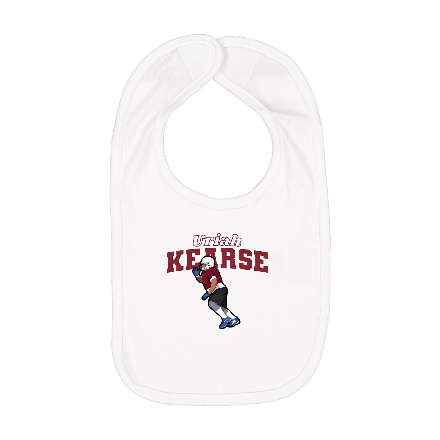 Infant Bib — Name Arch in White