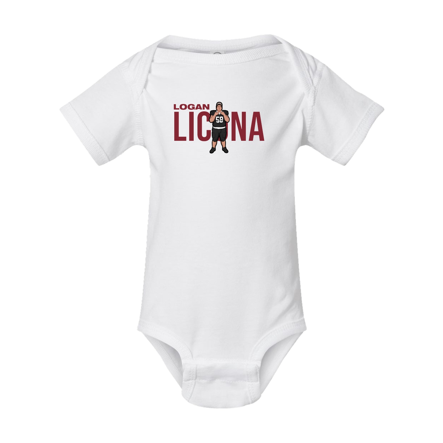 Baby Onesie — Player Name in White