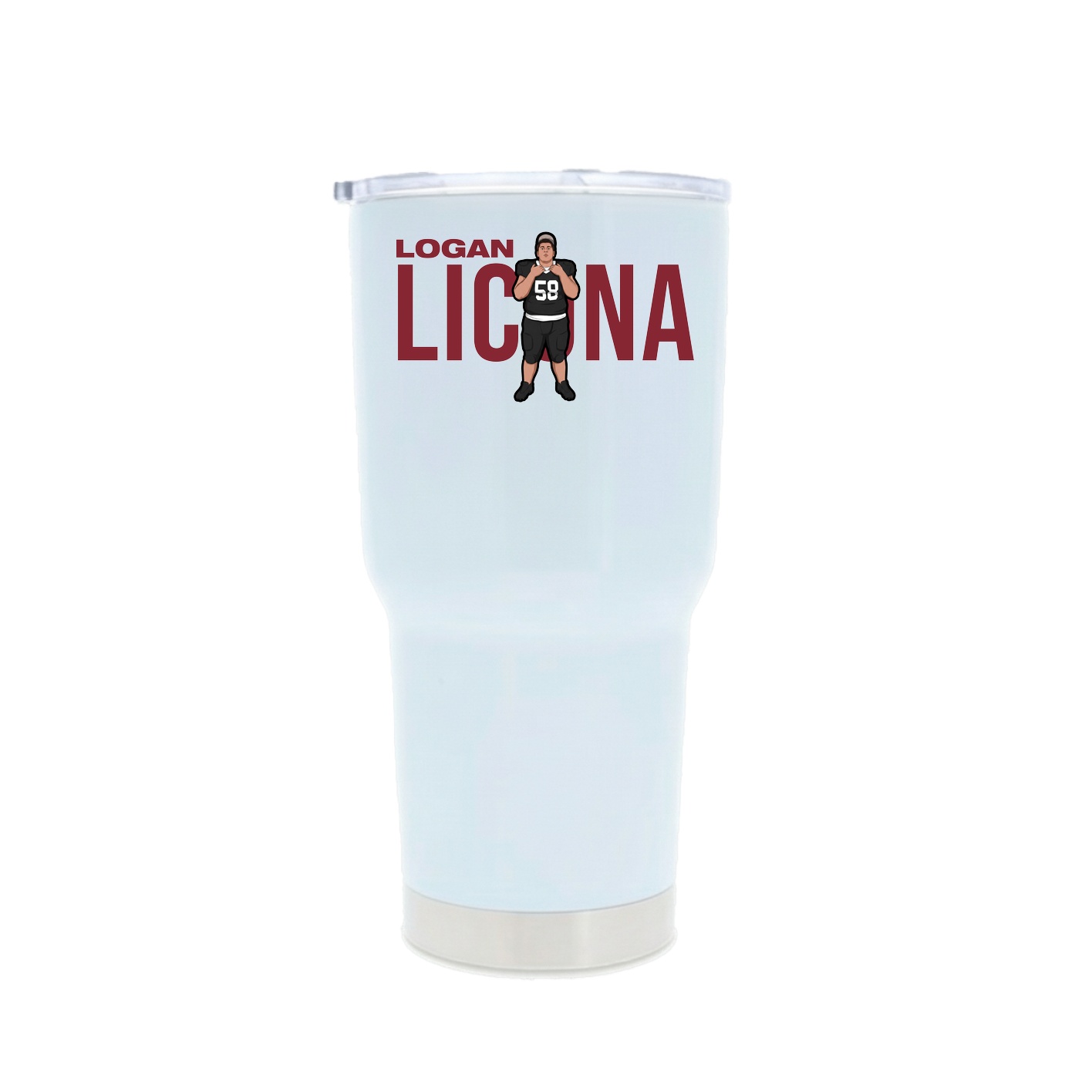 30oz Stainless Steel Tumbler — Player Name in White