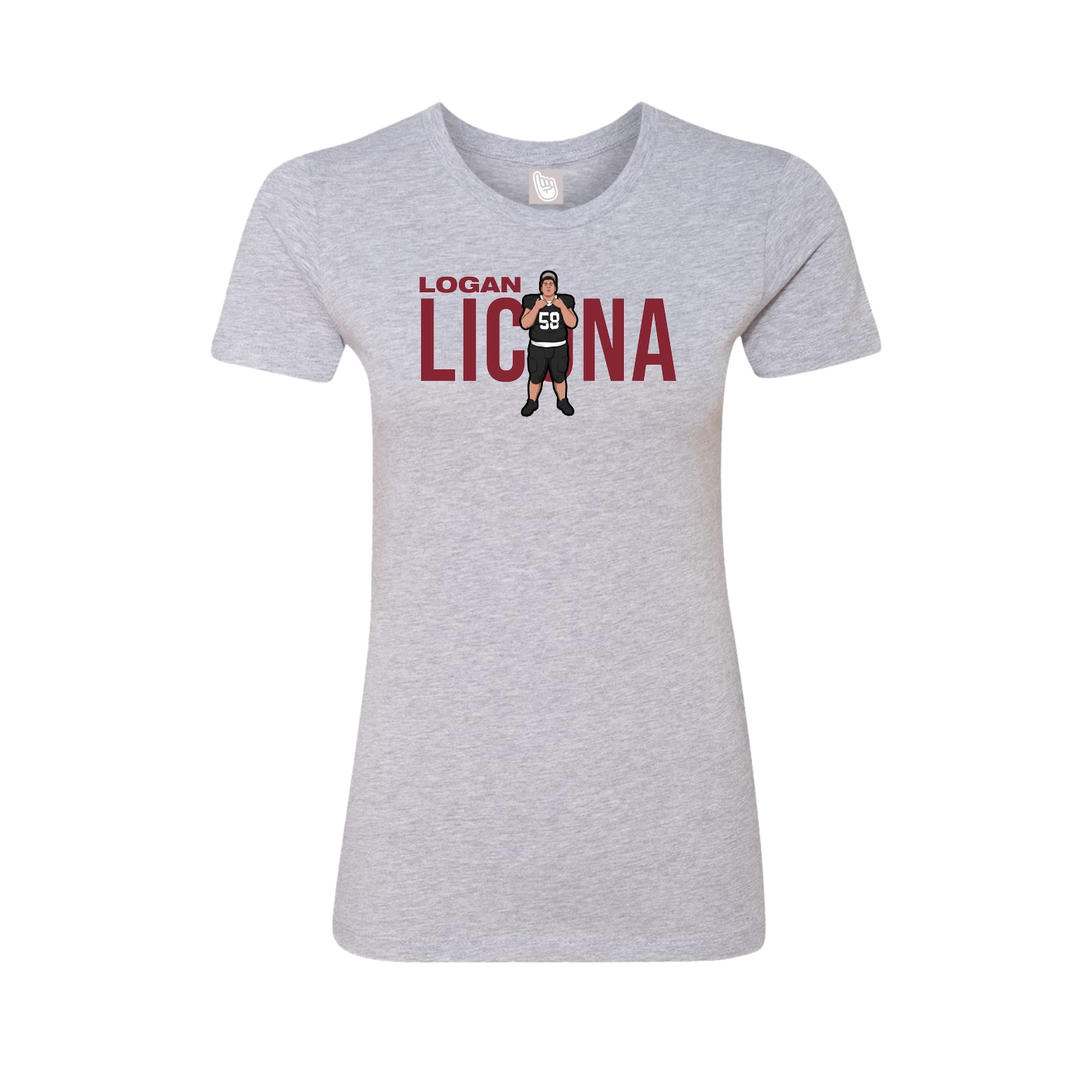 Fitted Women's Tee — Player Name in Grey