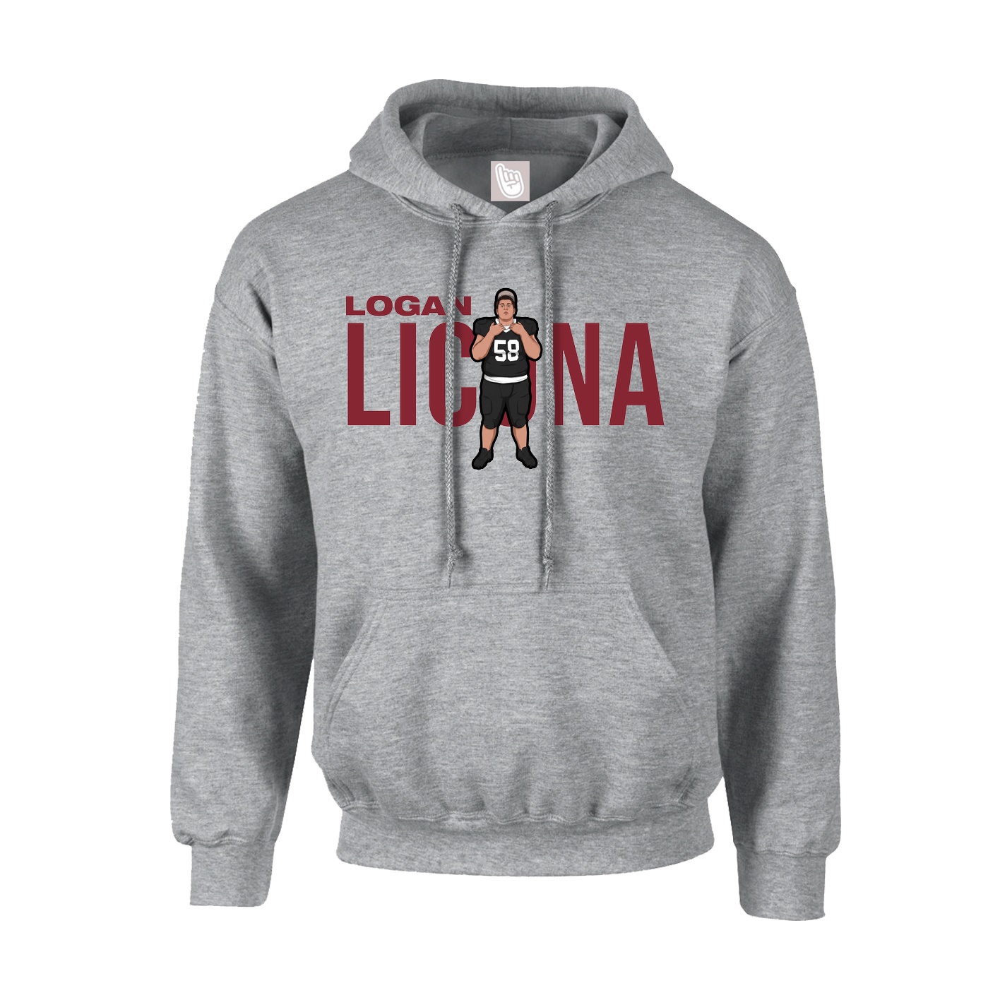 Hoodie — Player Name in Grey