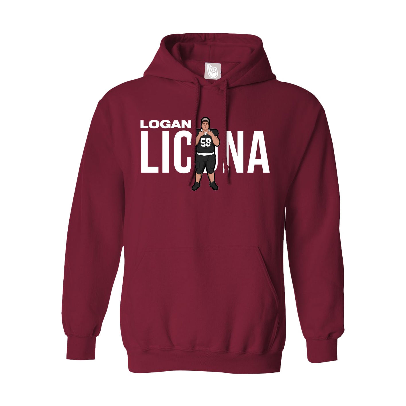 Hoodie — Player Name in Cardinal