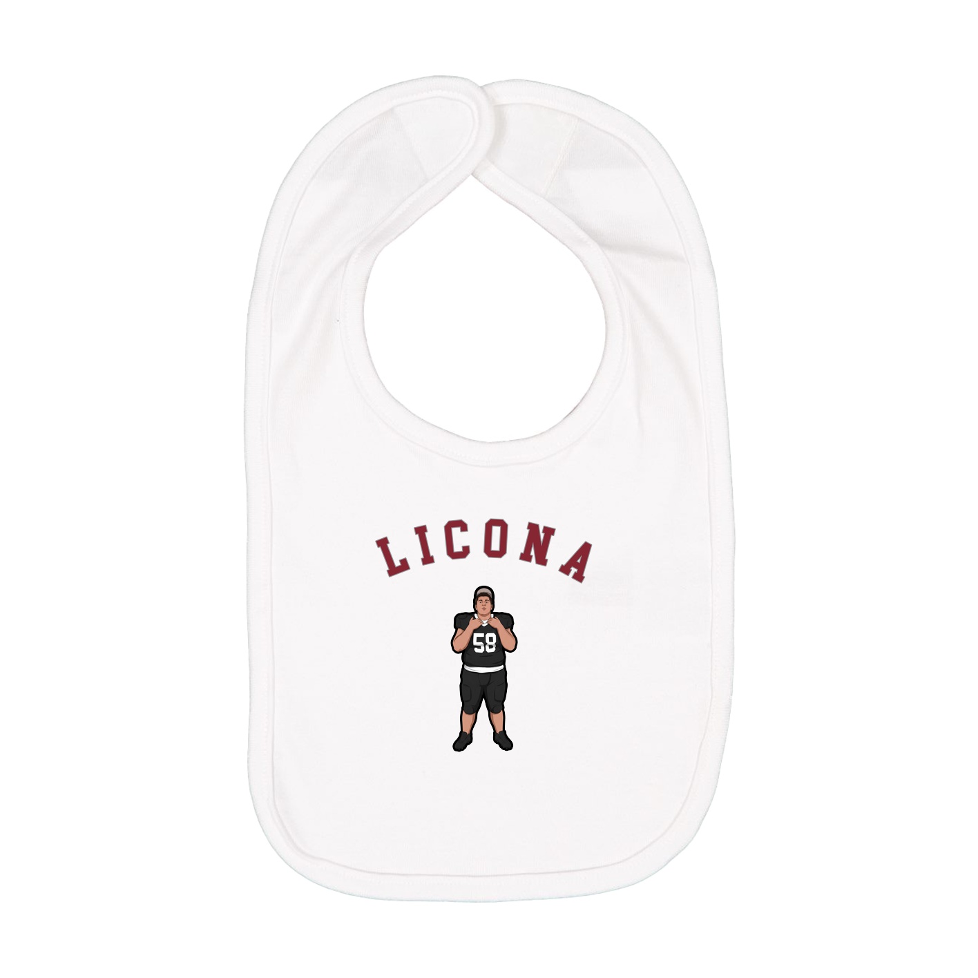 Infant Bib — Shirsey Arch in White