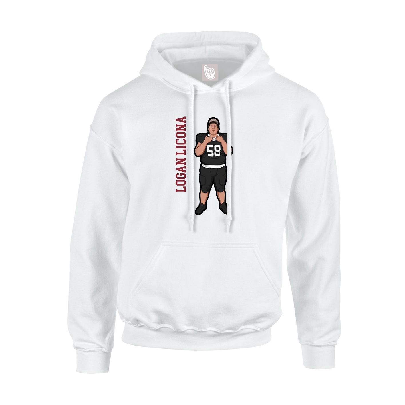 Hoodie — Name Vertical in White