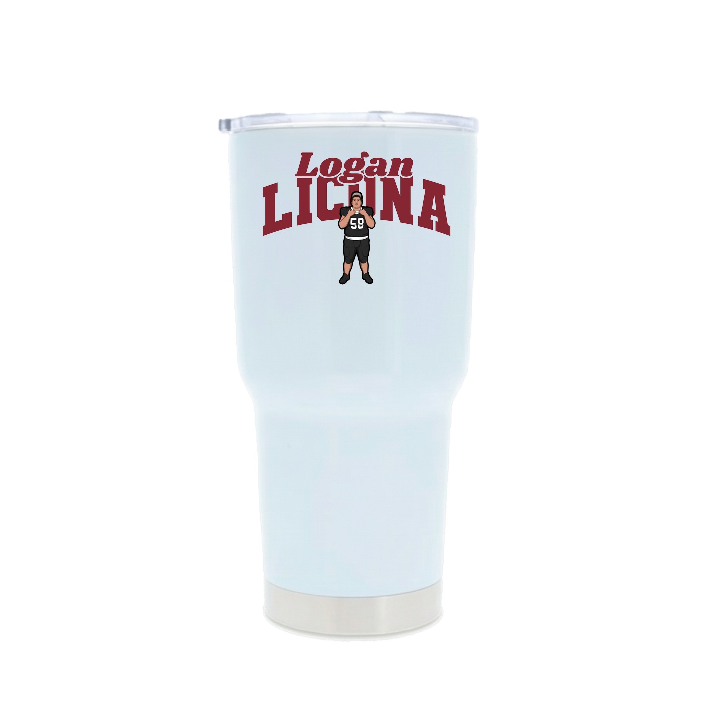 30oz Stainless Steel Tumbler — Signature Arch in White