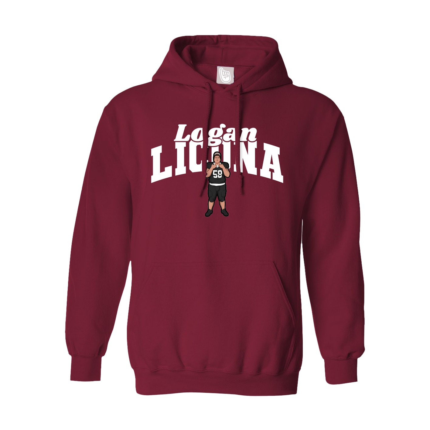 Hoodie — Signature Arch in Cardinal