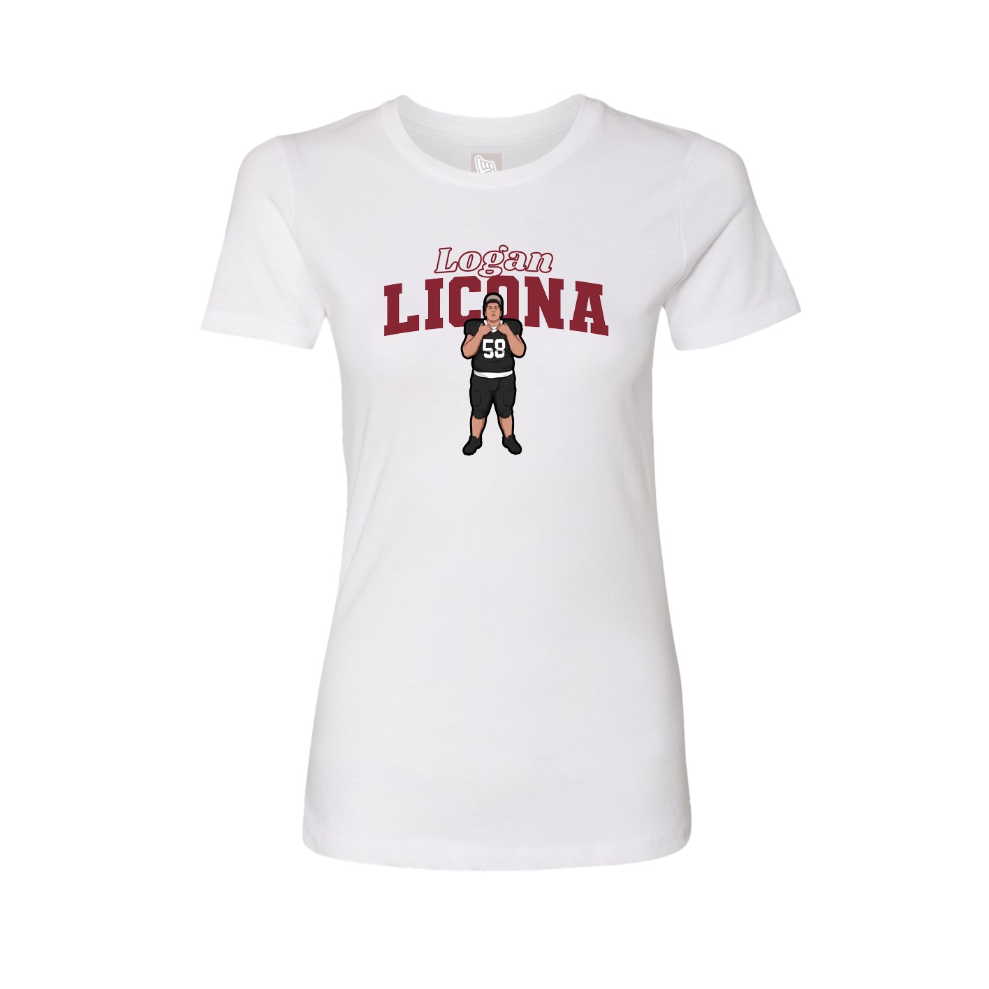 Fitted Women's Tee — Name Arch in White