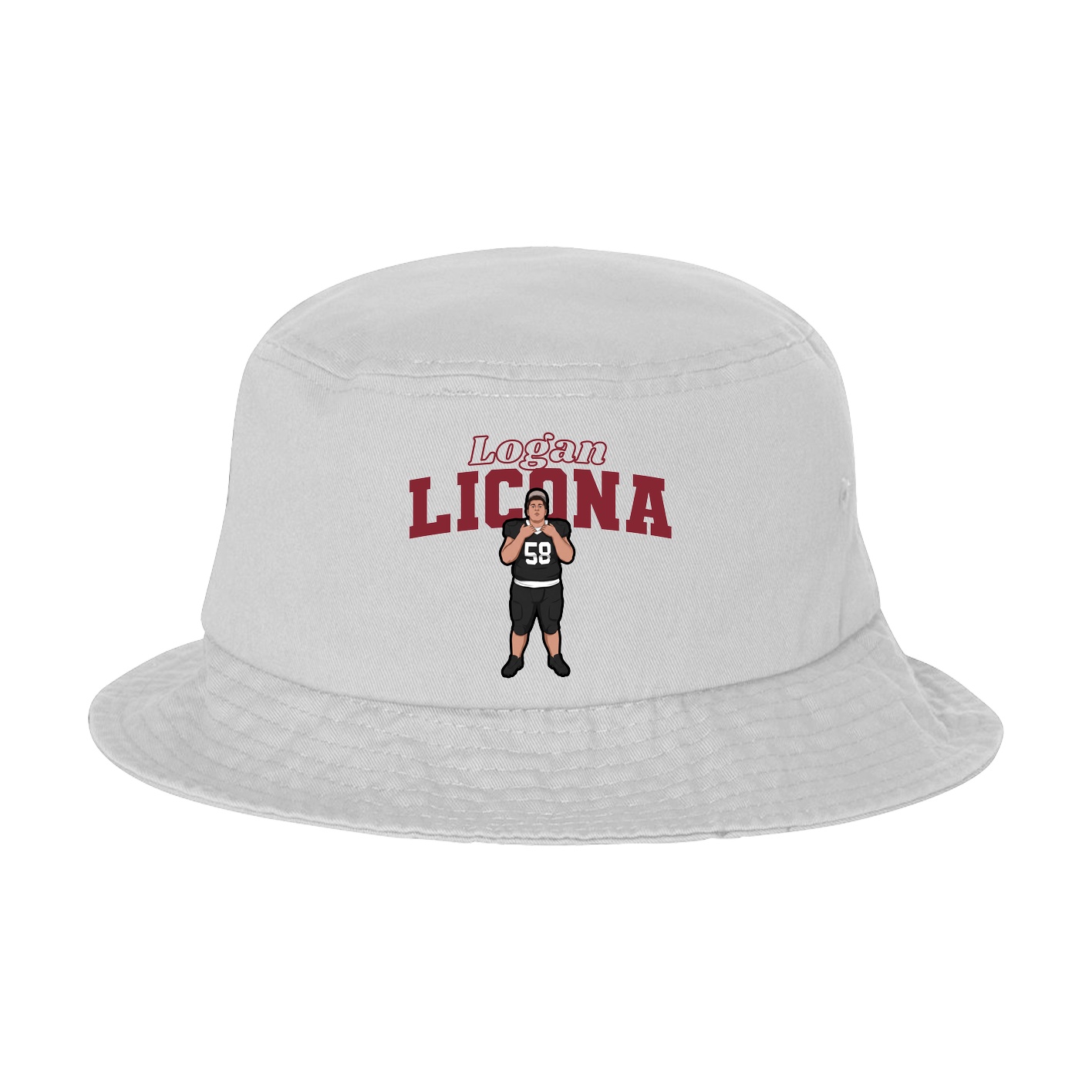 Bucket Cap — Name Arch in White