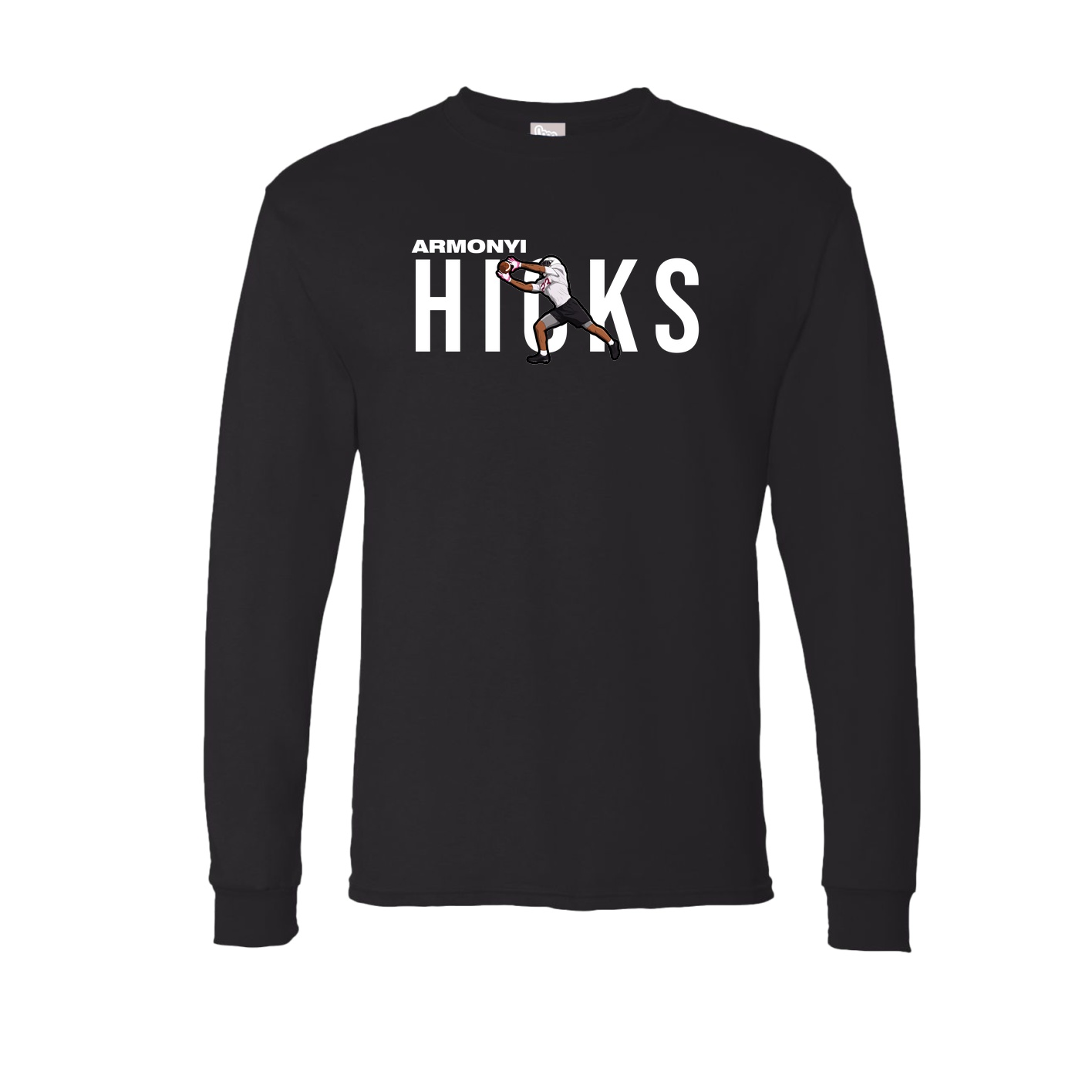 Long Sleeve Tee — Player Name in Black
