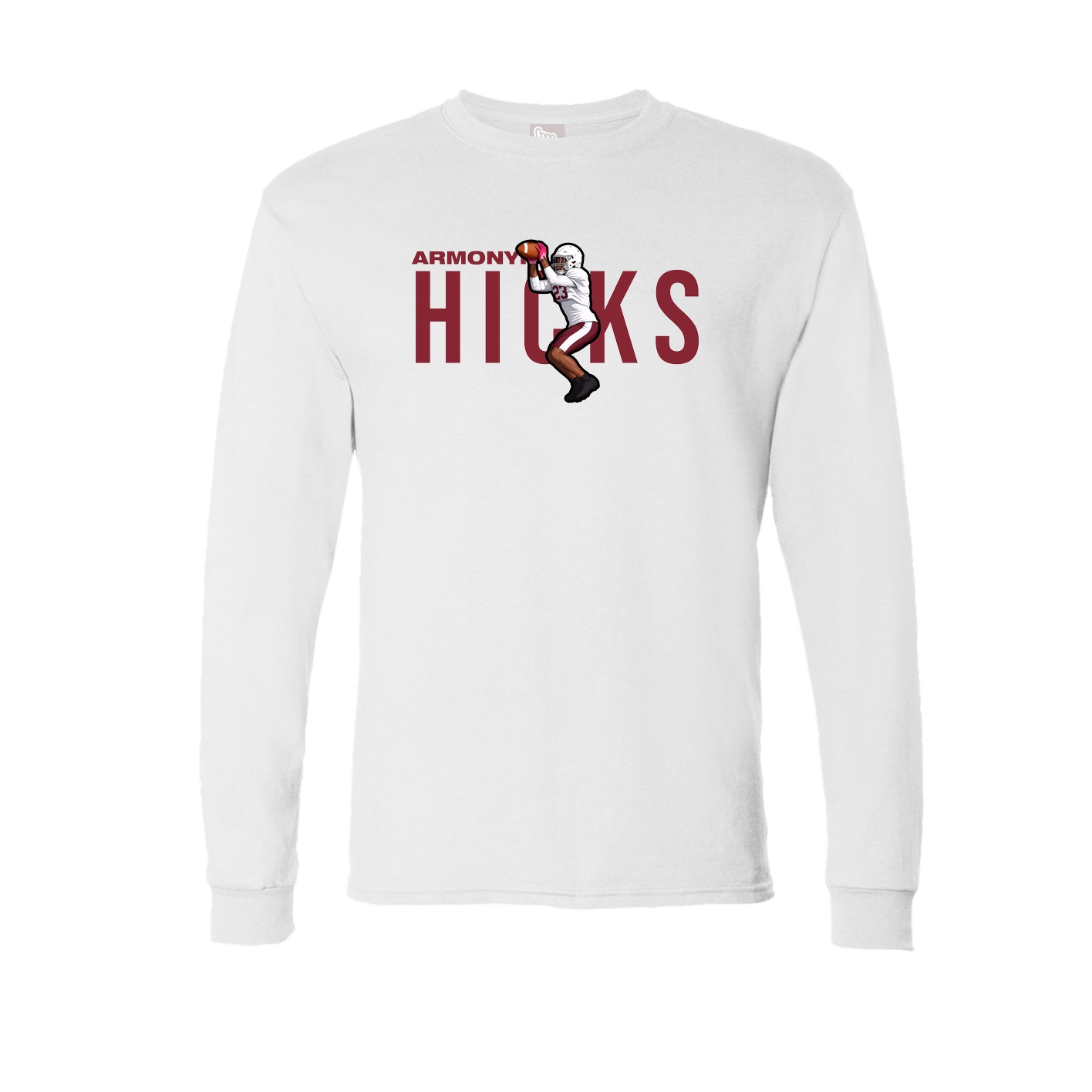 Long Sleeve Tee — Player Name in White