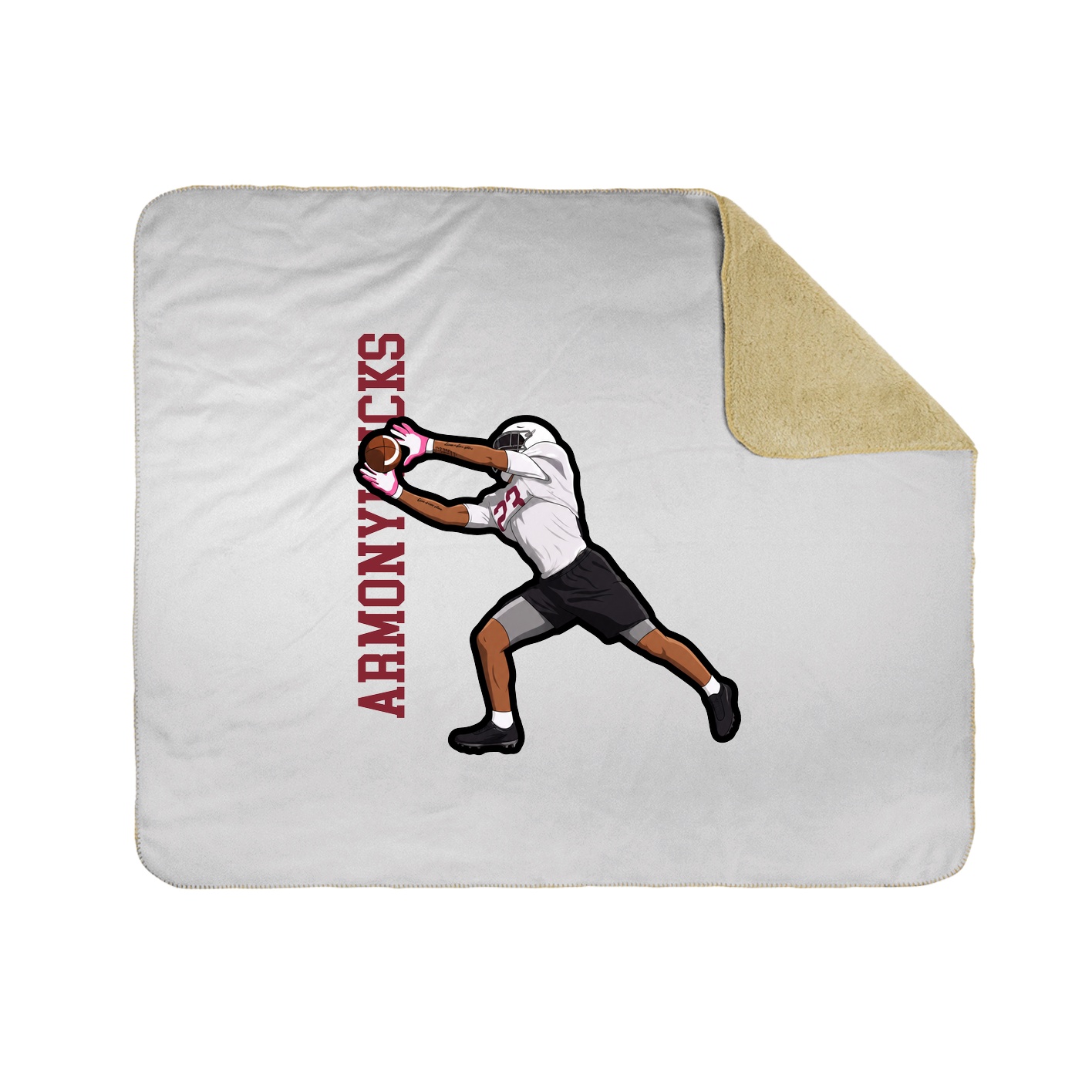 Throw Blanket — Name Vertical in White