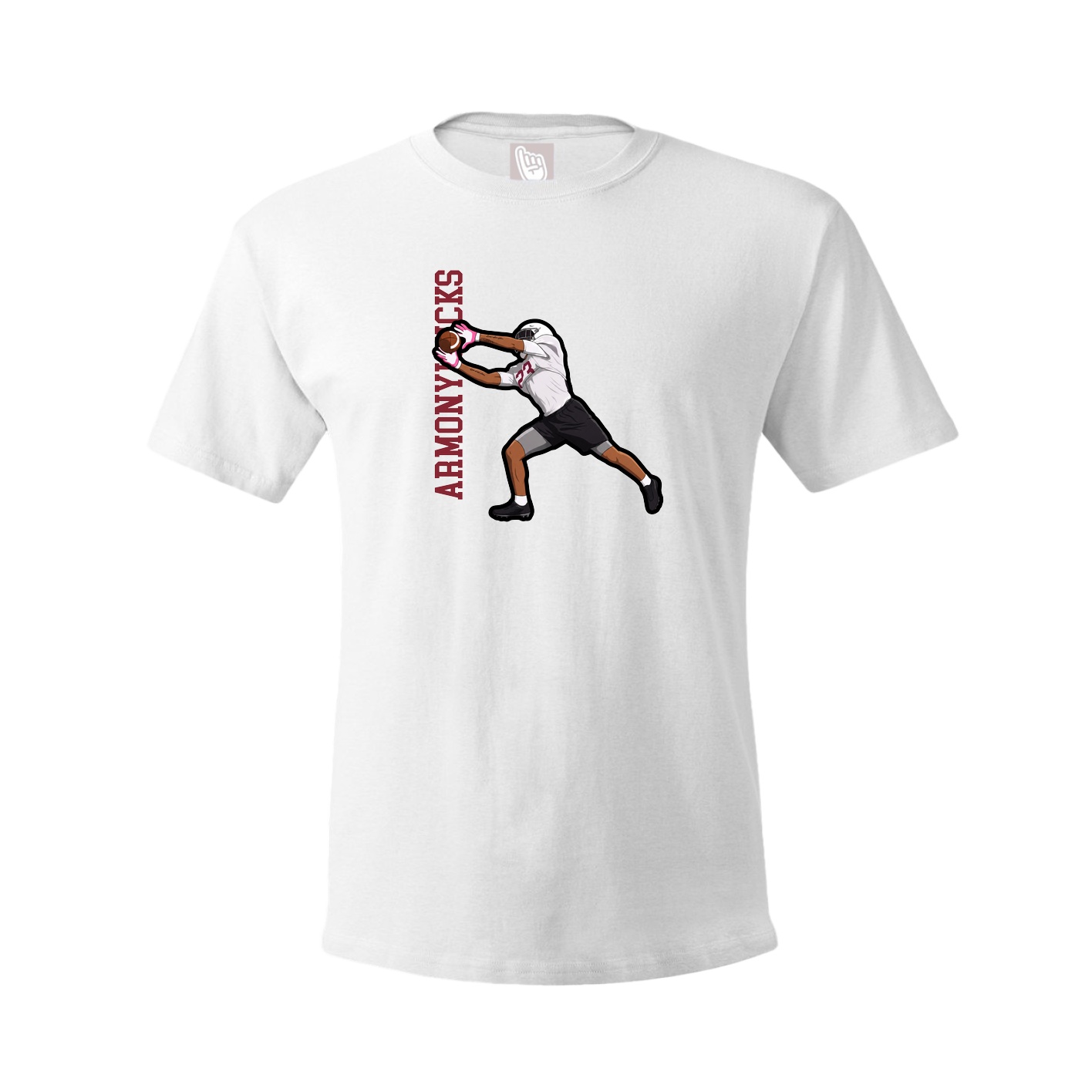 Youth Tee — Name Vertical in White
