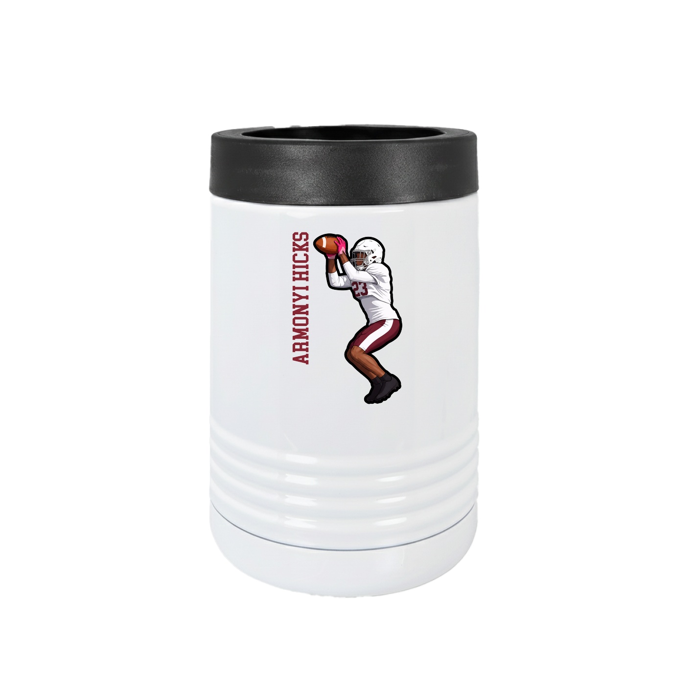 Beverage Holder — Name Vertical in White