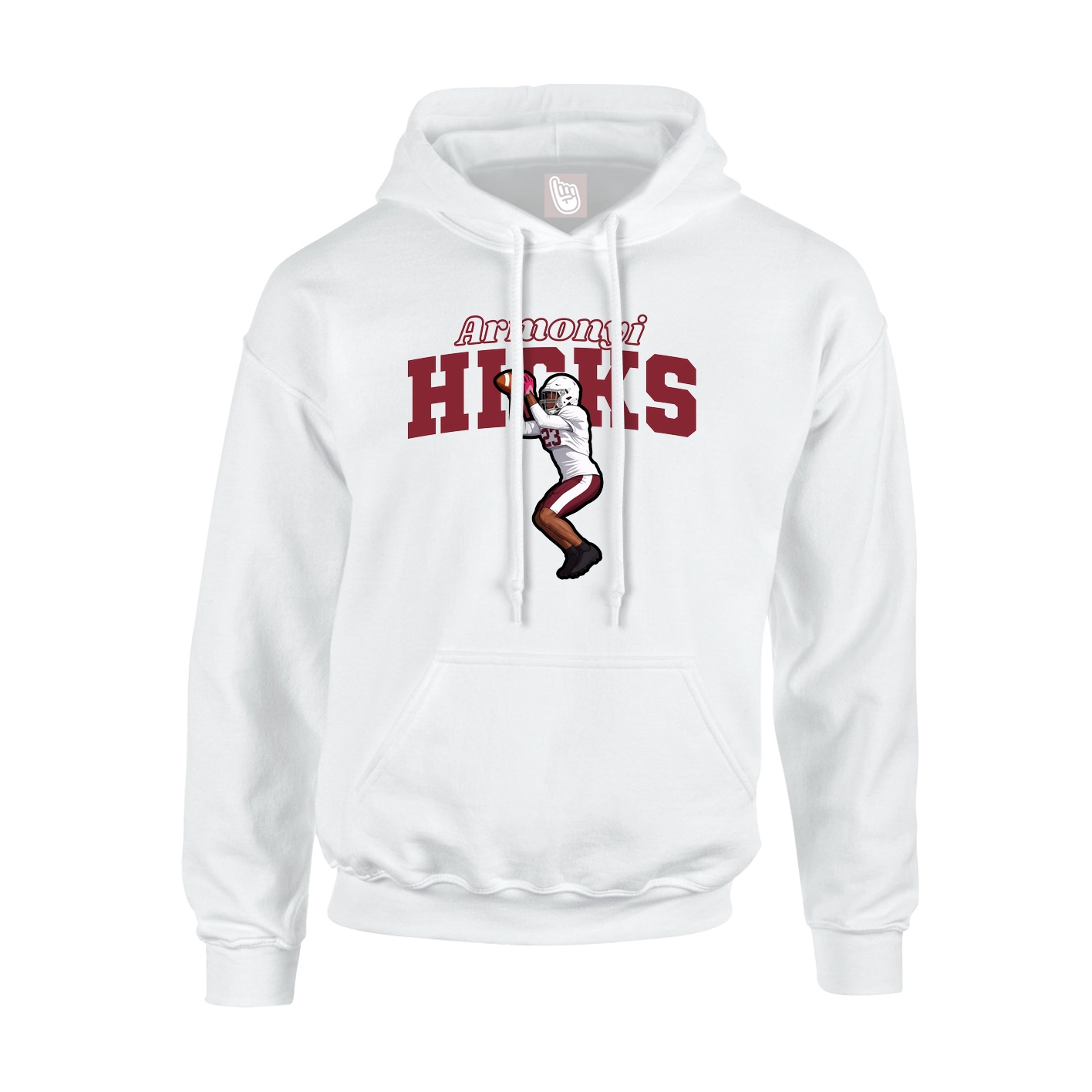 Hoodie — Name Arch in White