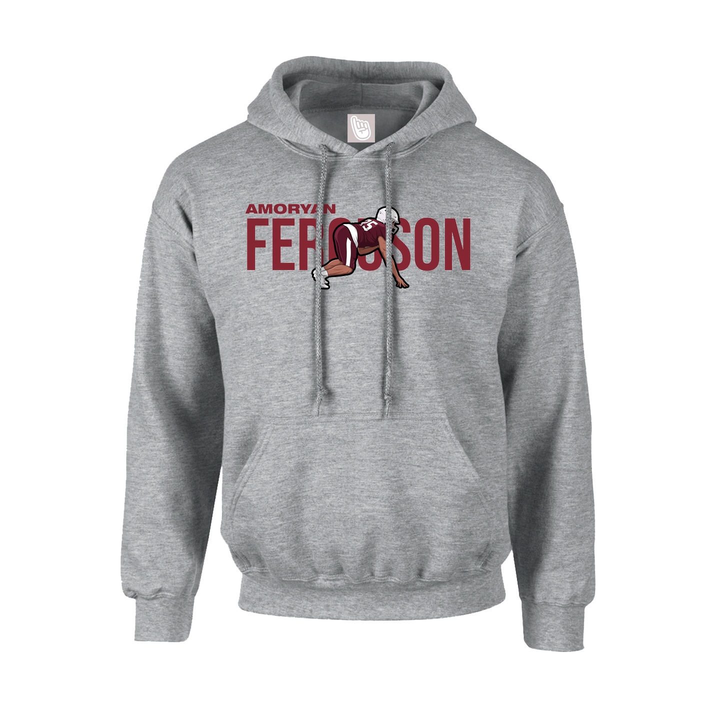 Youth Hoodie — Player Name in Grey