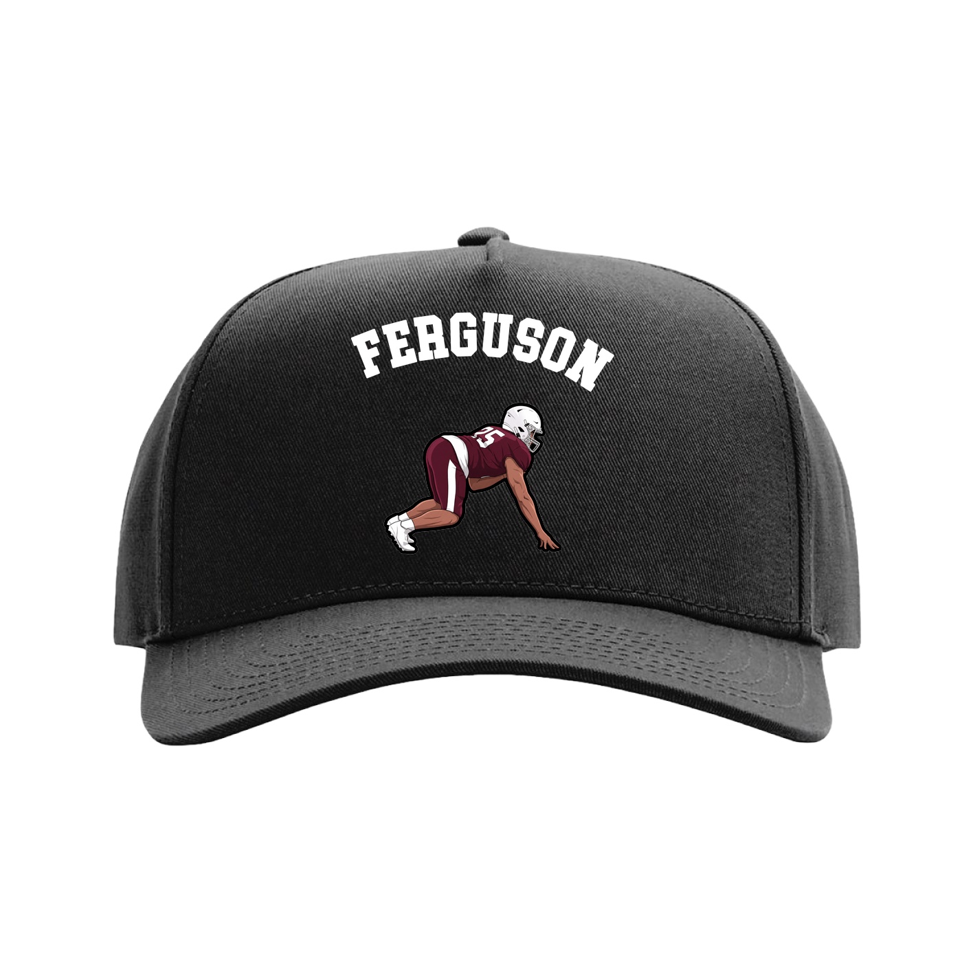 Full Fabric Five-Panel Champ Cap — Shirsey Arch in Black