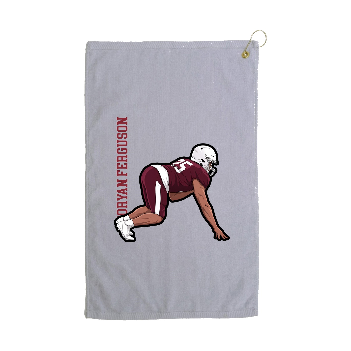 Golf Towel — Name Vertical in Grey
