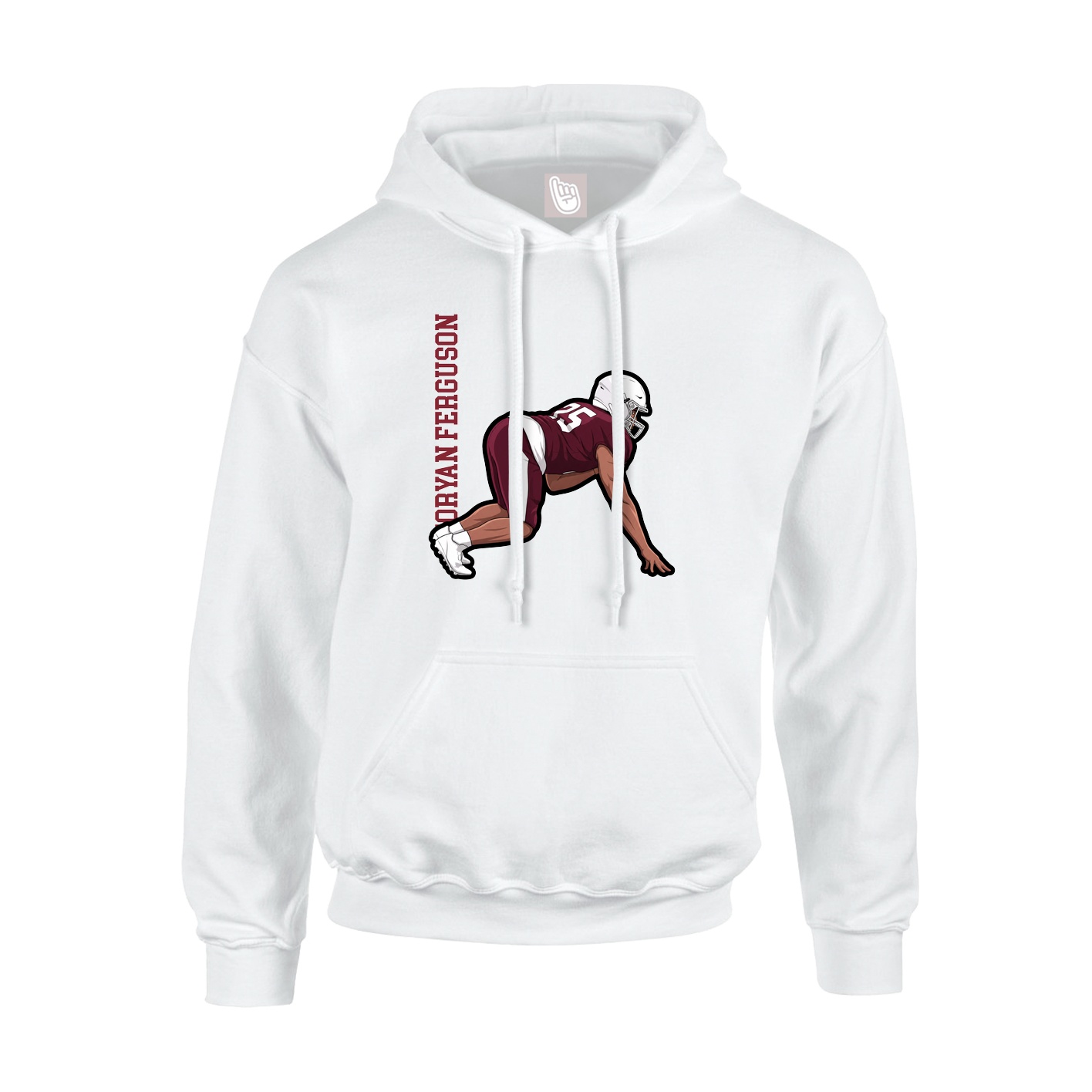 Youth Hoodie — Name Vertical in White