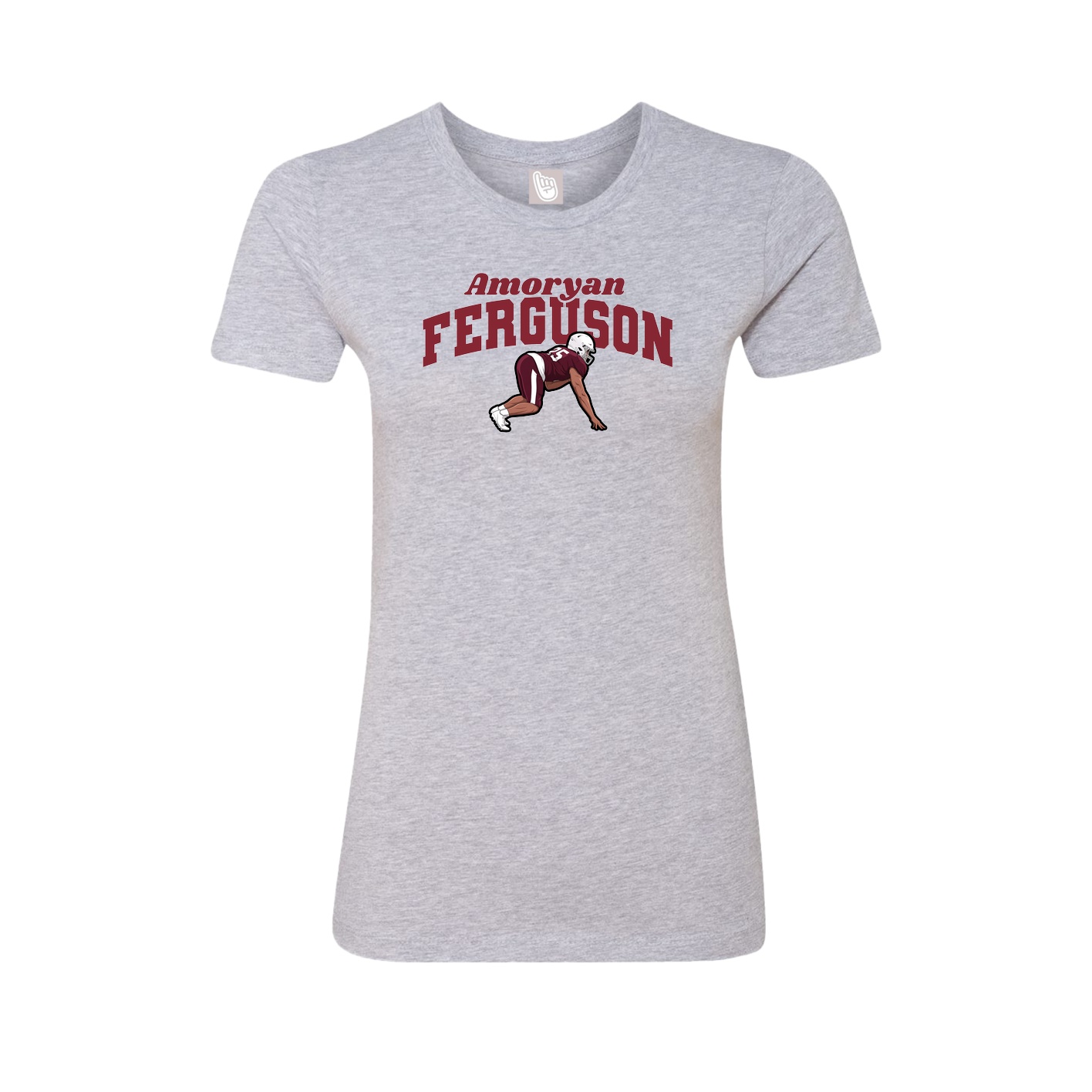 Fitted Women's Tee — Signature Arch in Grey