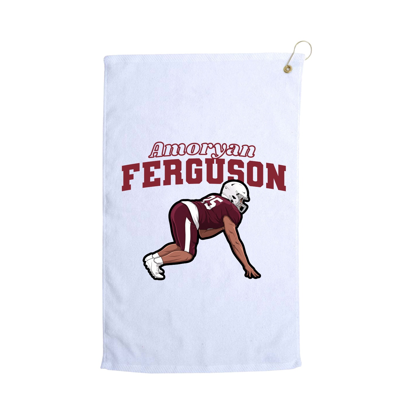 Golf Towel — Name Arch in White