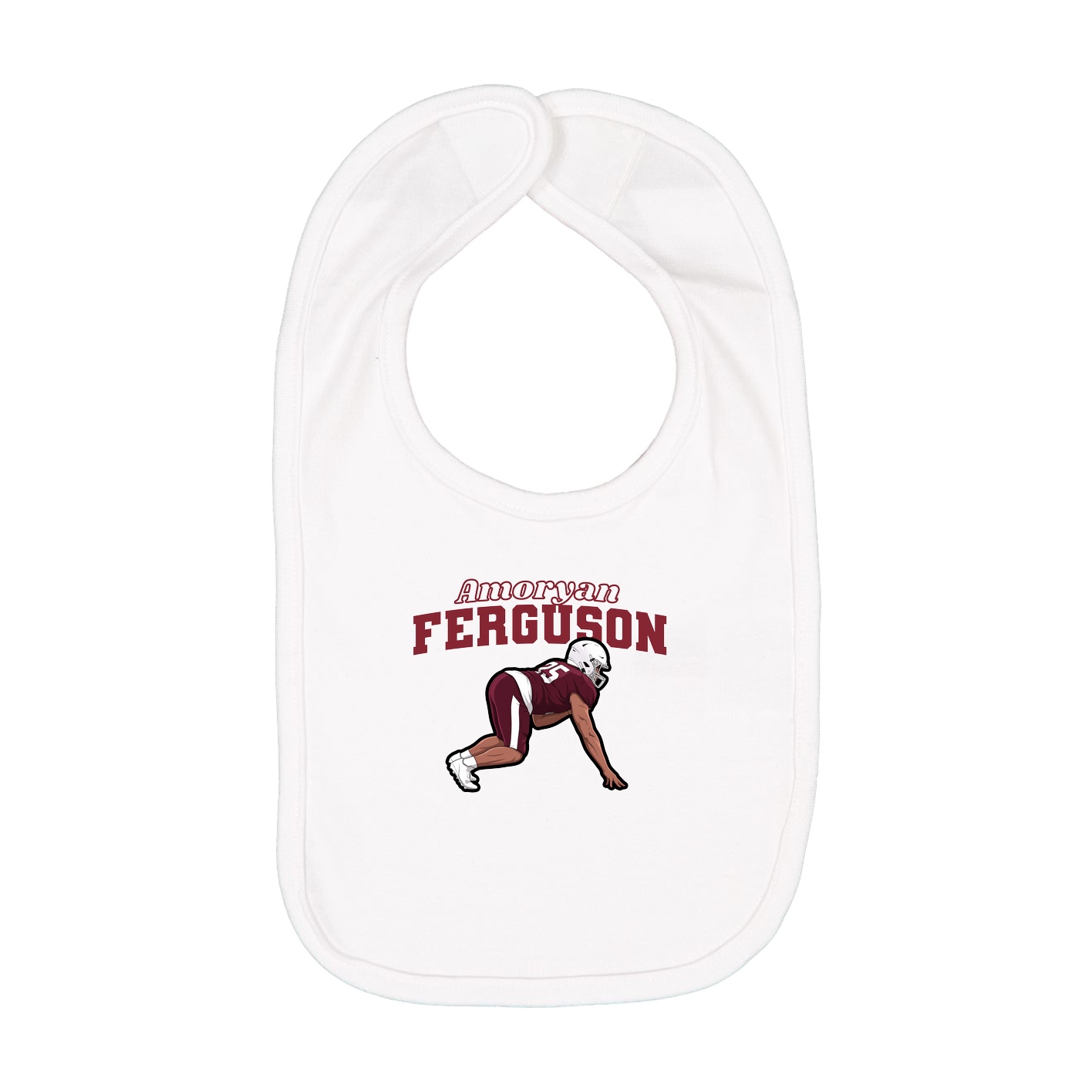 Infant Bib — Name Arch in White