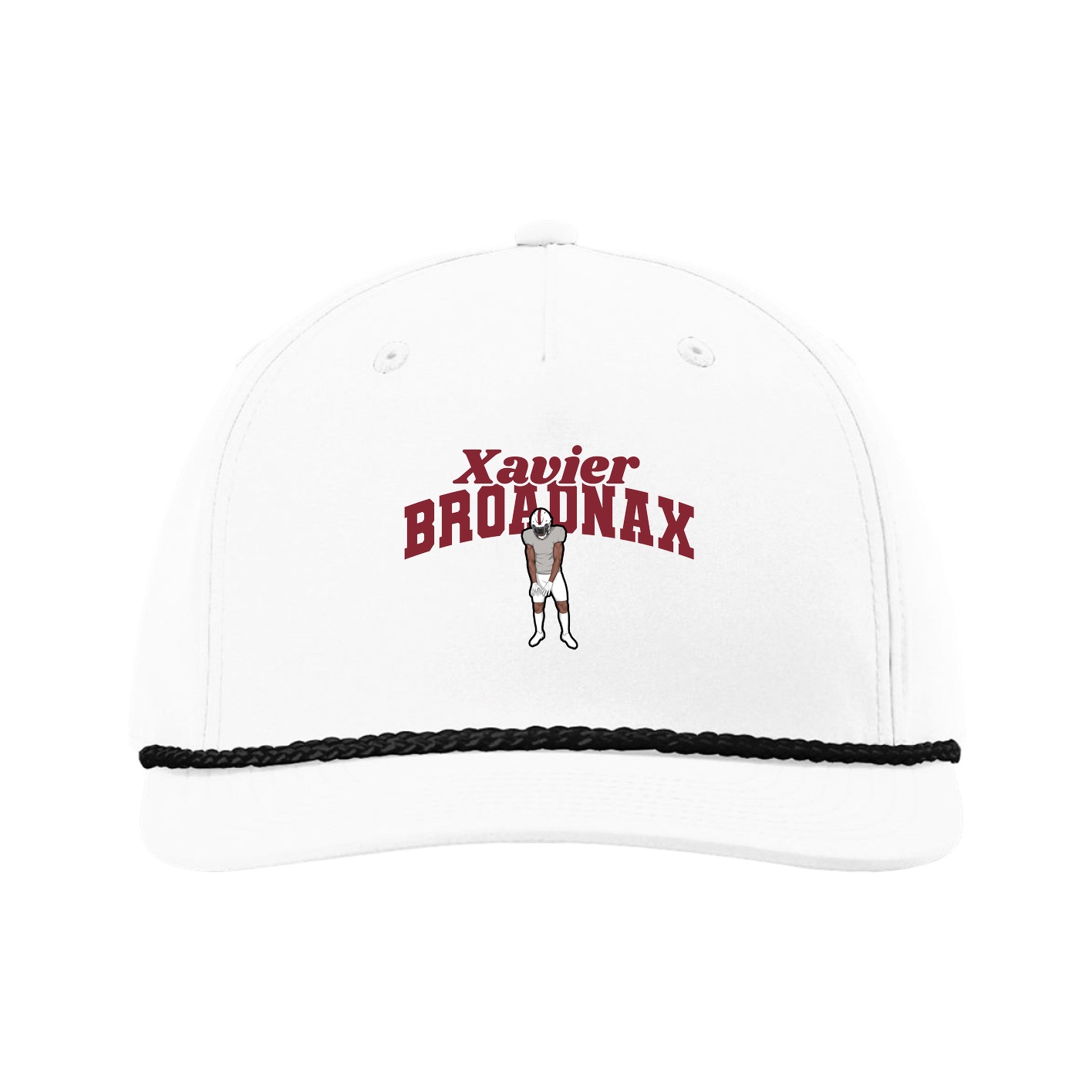 Five-Panel Classic Rope Cap — Signature Arch in White