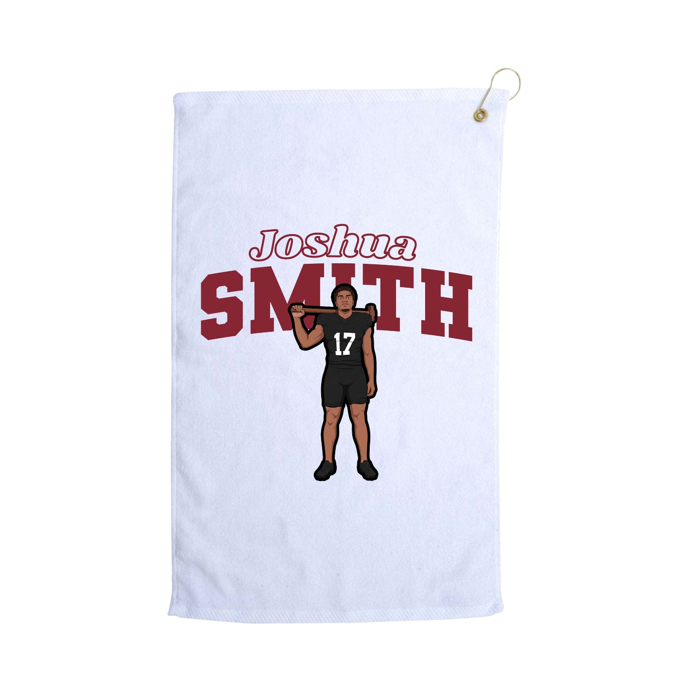 Golf Towel — Name Arch in White