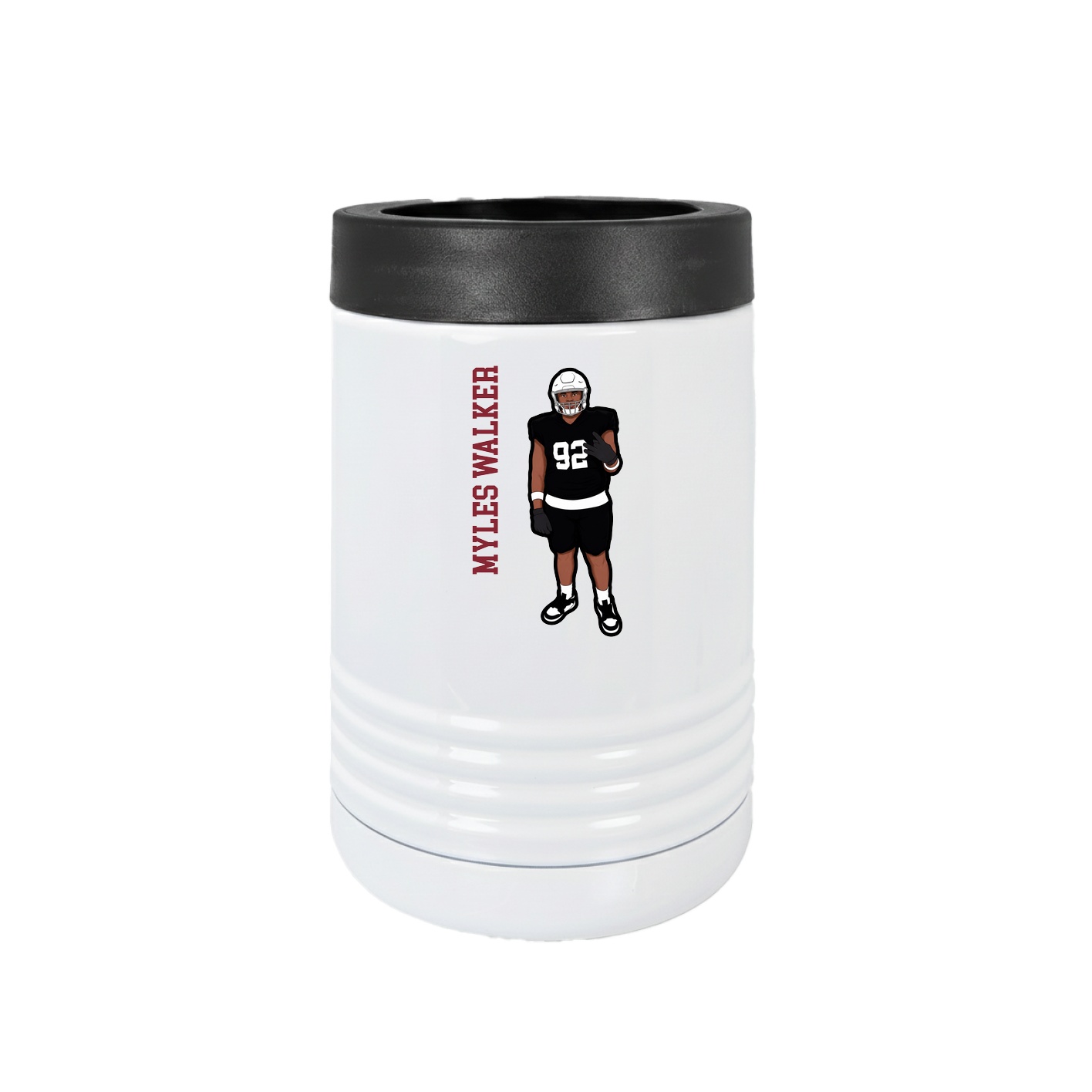 Beverage Holder — Name Vertical in White