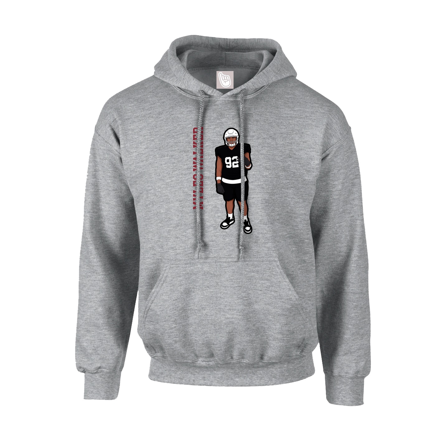 Youth Hoodie — Name Vertical in Grey