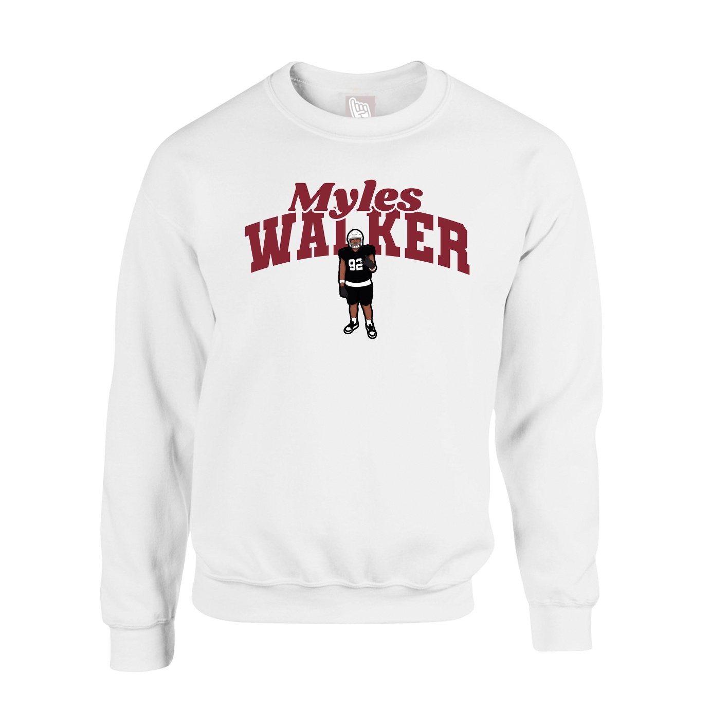 Fleece Crew — Signature Arch in White