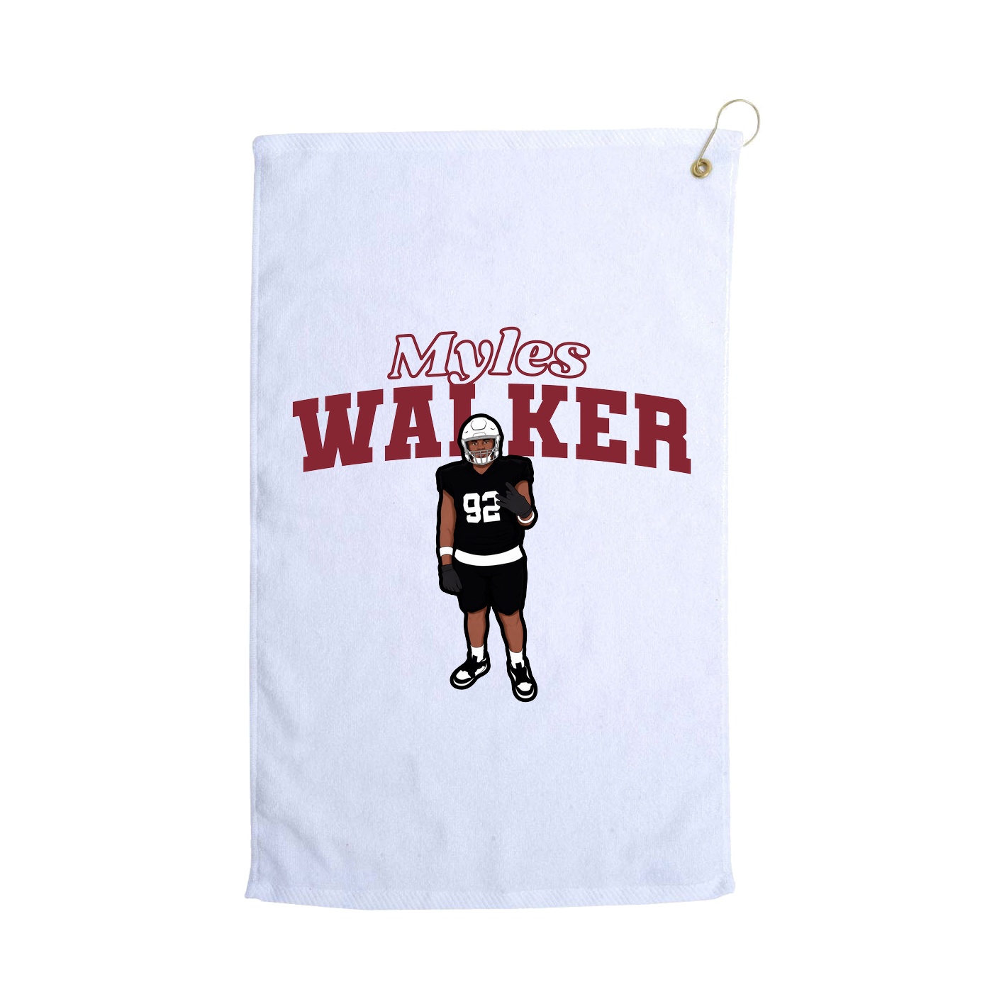 Golf Towel — Name Arch in White