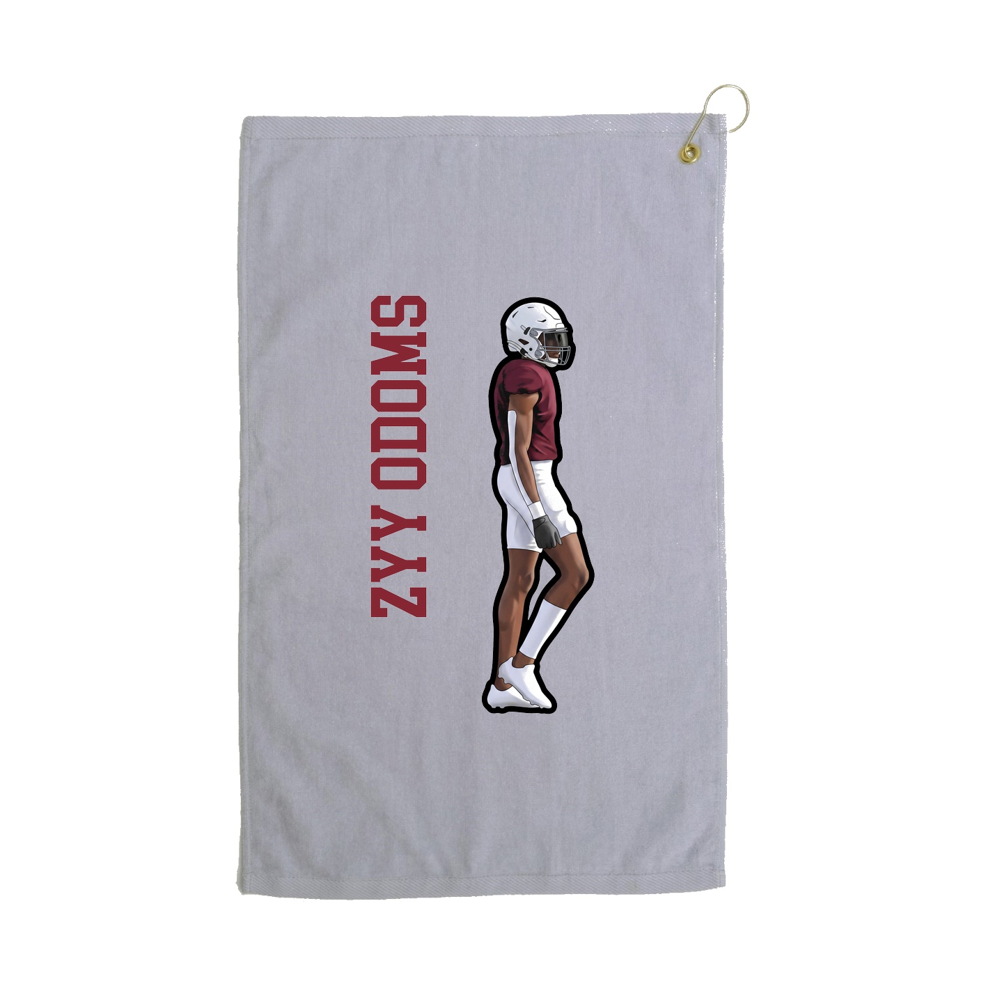 Golf Towel — Name Vertical in Grey