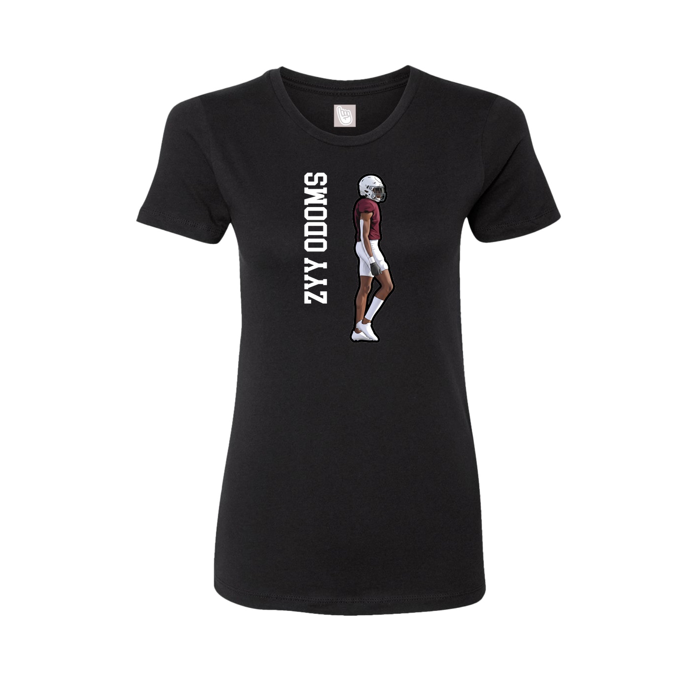 Fitted Women's Tee — Name Vertical in Black