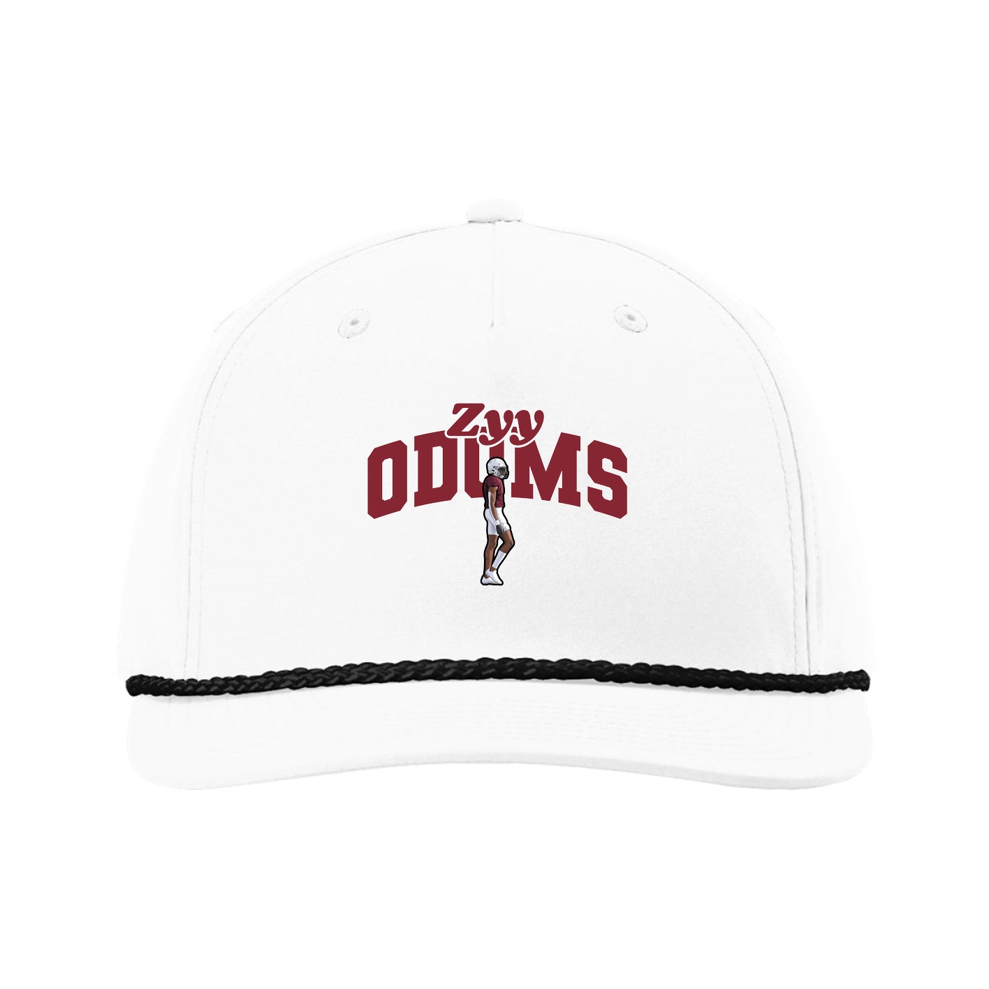 Five-Panel Classic Rope Cap — Signature Arch in White