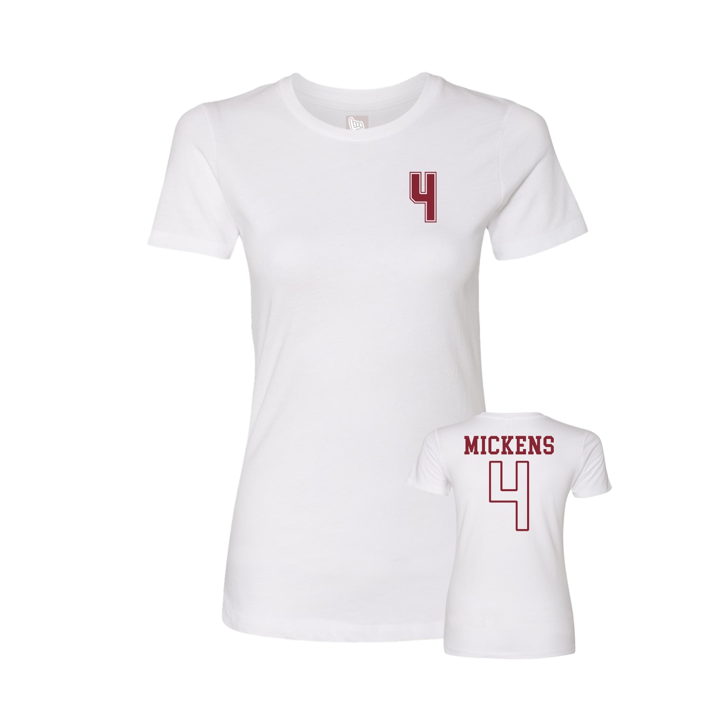 Fitted Women's Tee — Chest Back in White
