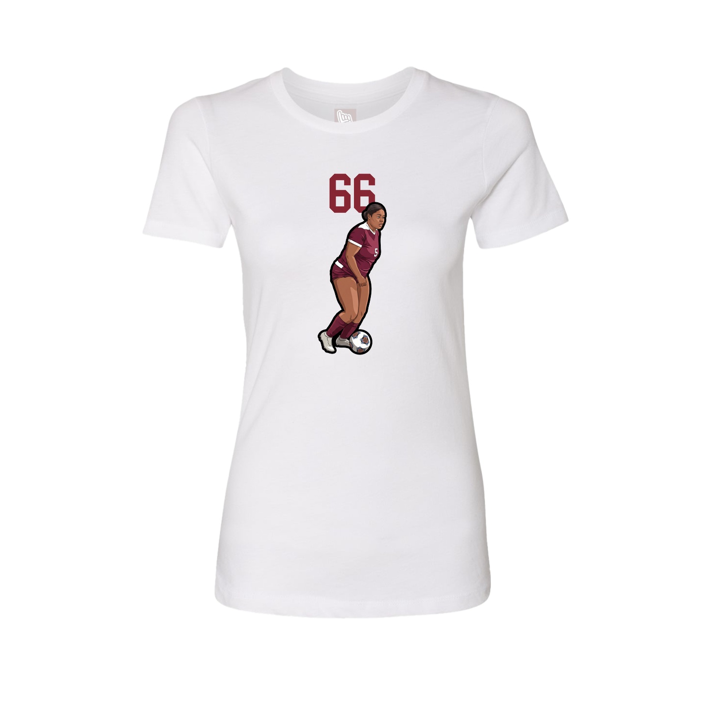 Fitted Women's Tee — Number Top in White