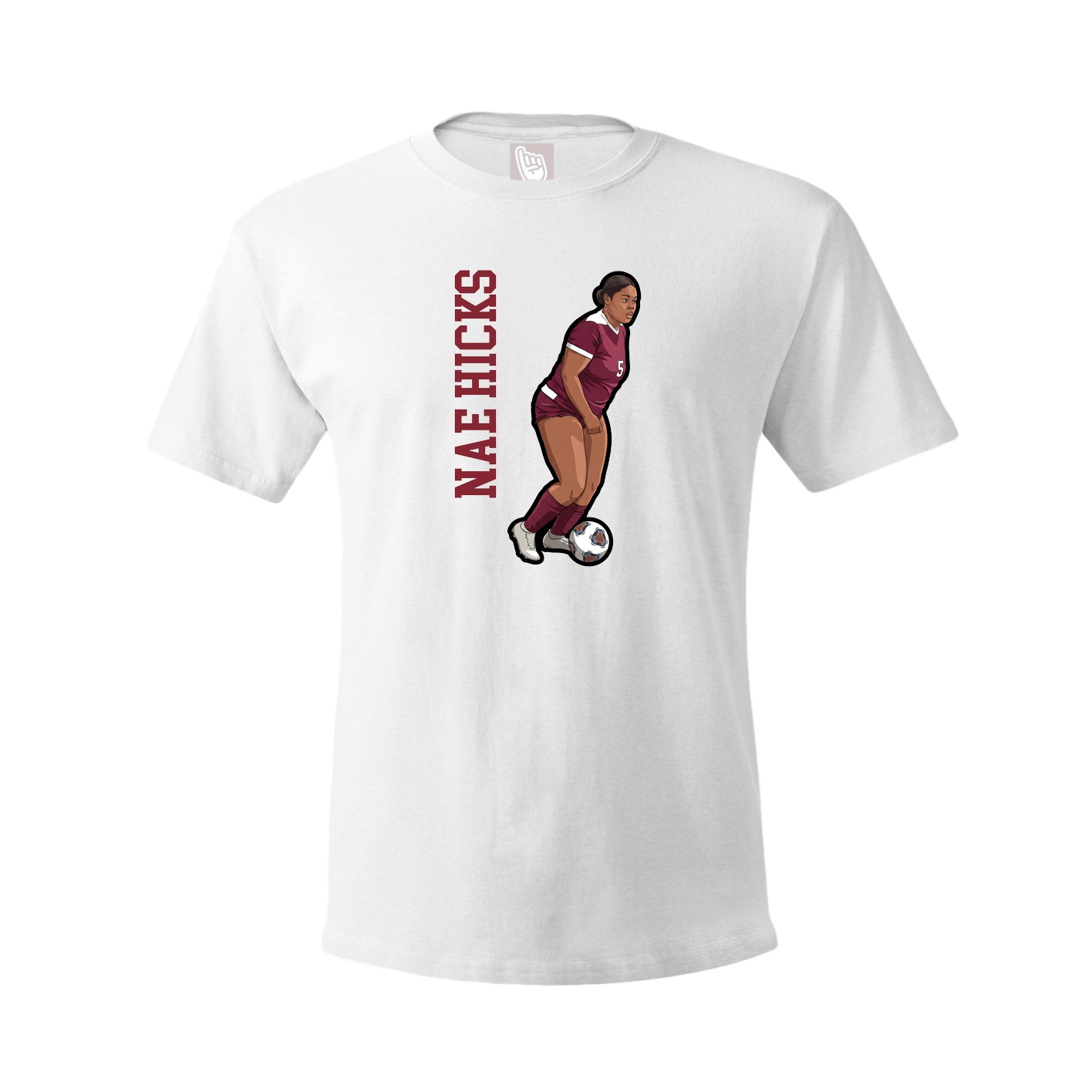 Youth Tee — Name Vertical in White