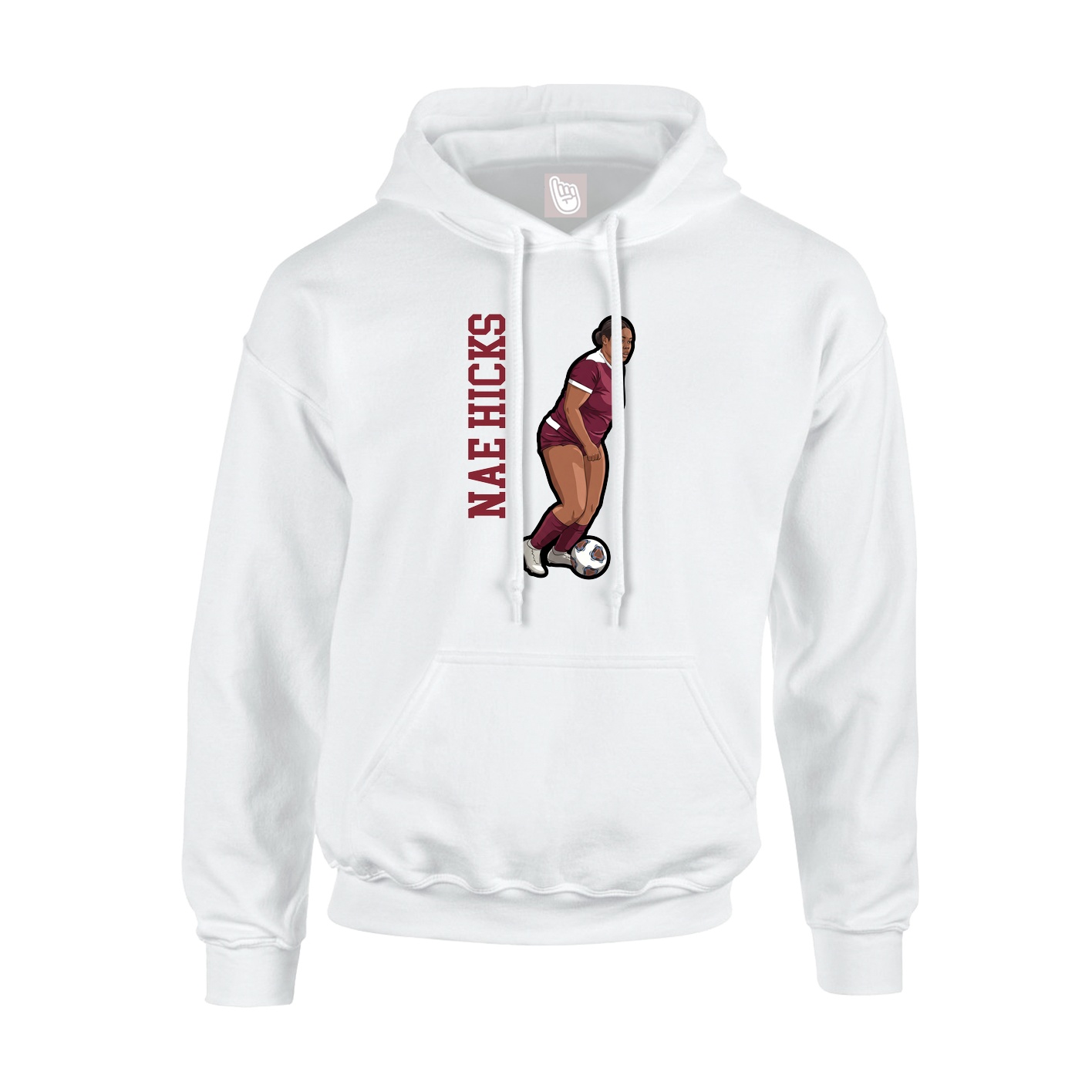 Hoodie — Name Vertical in White