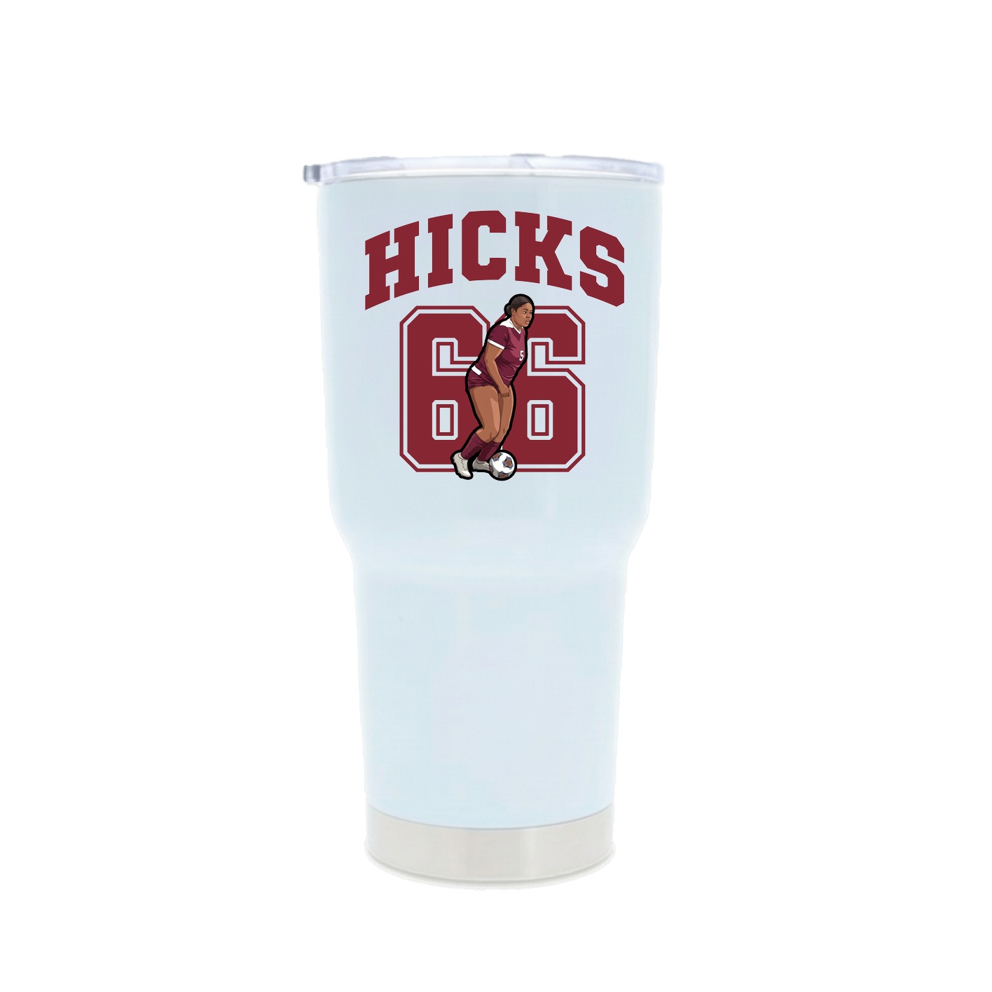 30oz Stainless Steel Tumbler — Number in White