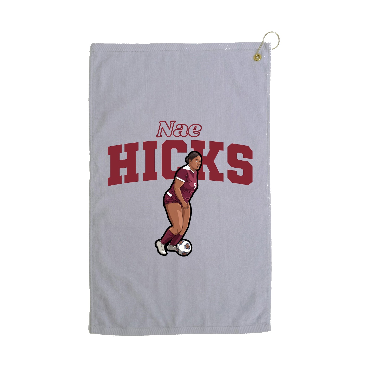 Golf Towel — Name Arch in Grey