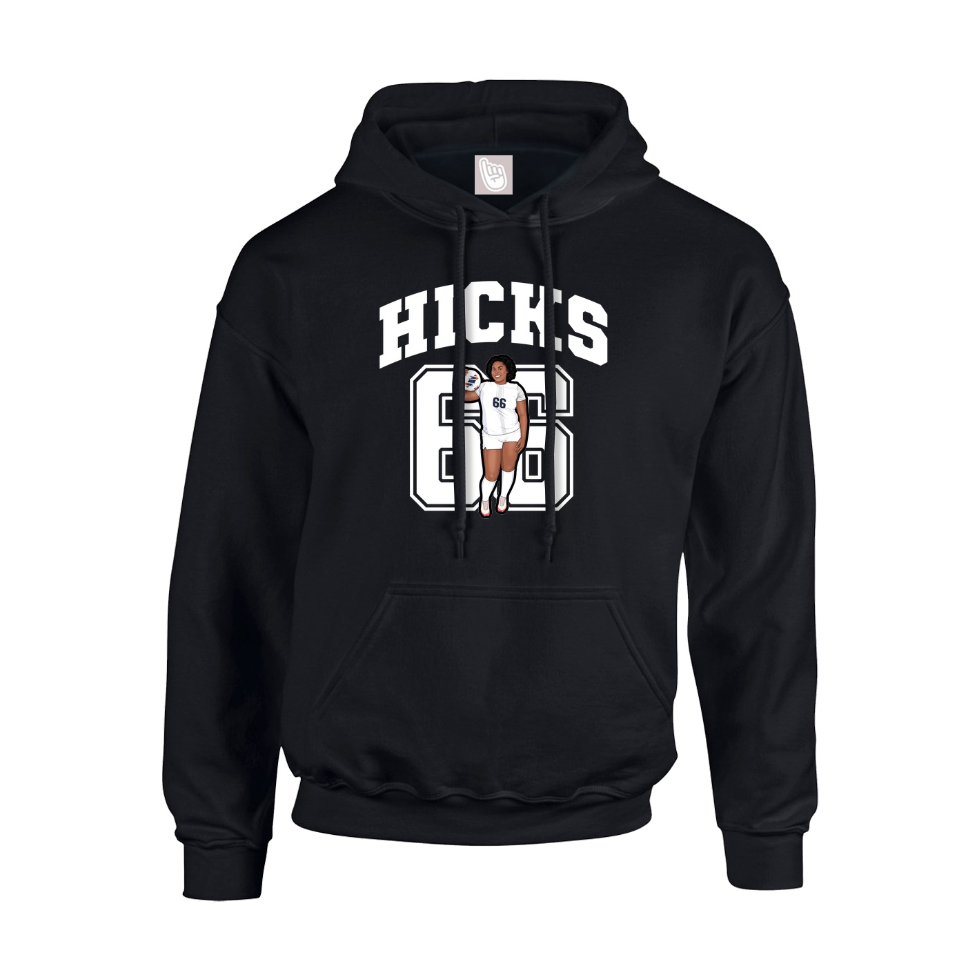 Youth Hoodie — Number in Black