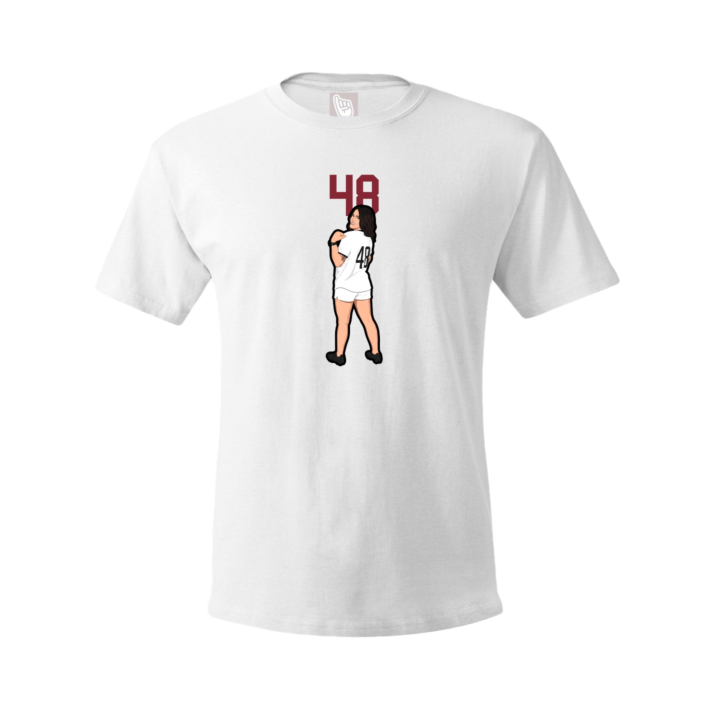 Youth Tee — Number Top in White