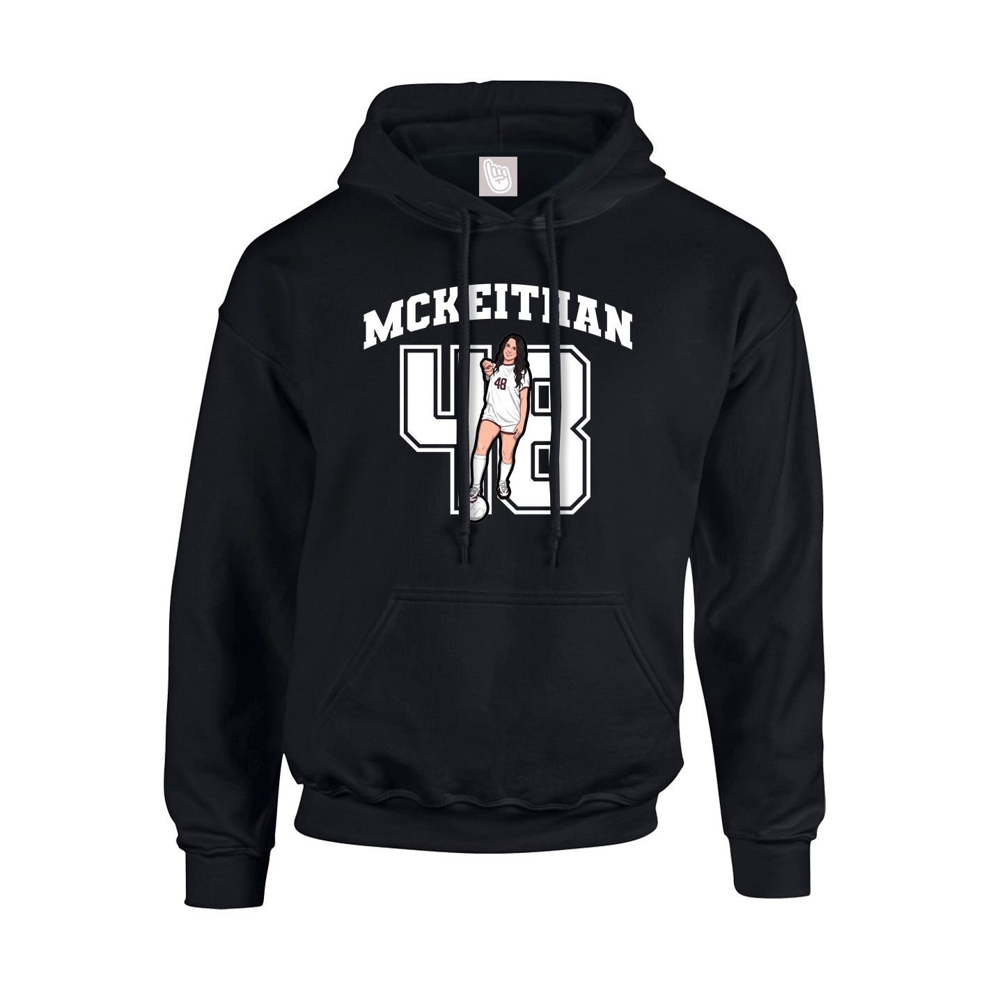 Youth Hoodie — Number in Black