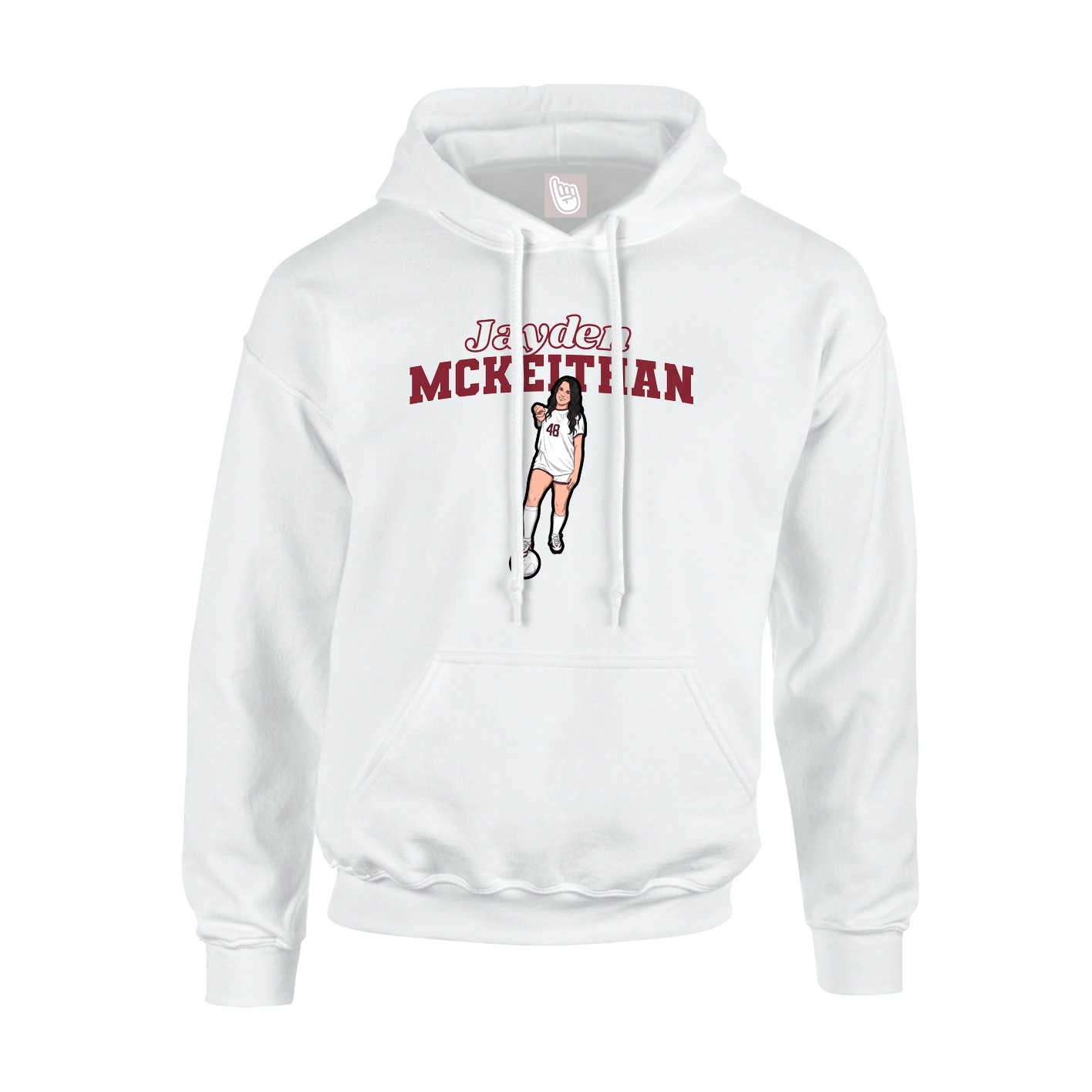 Hoodie — Name Arch in White