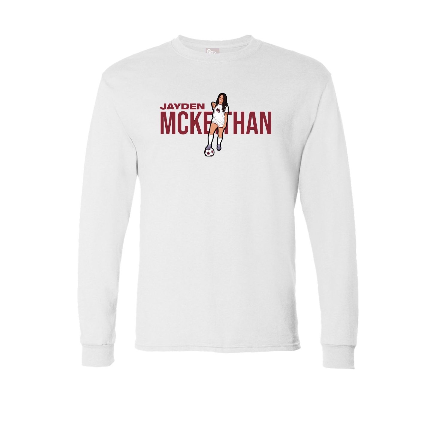 Long Sleeve Tee — Player Name in White