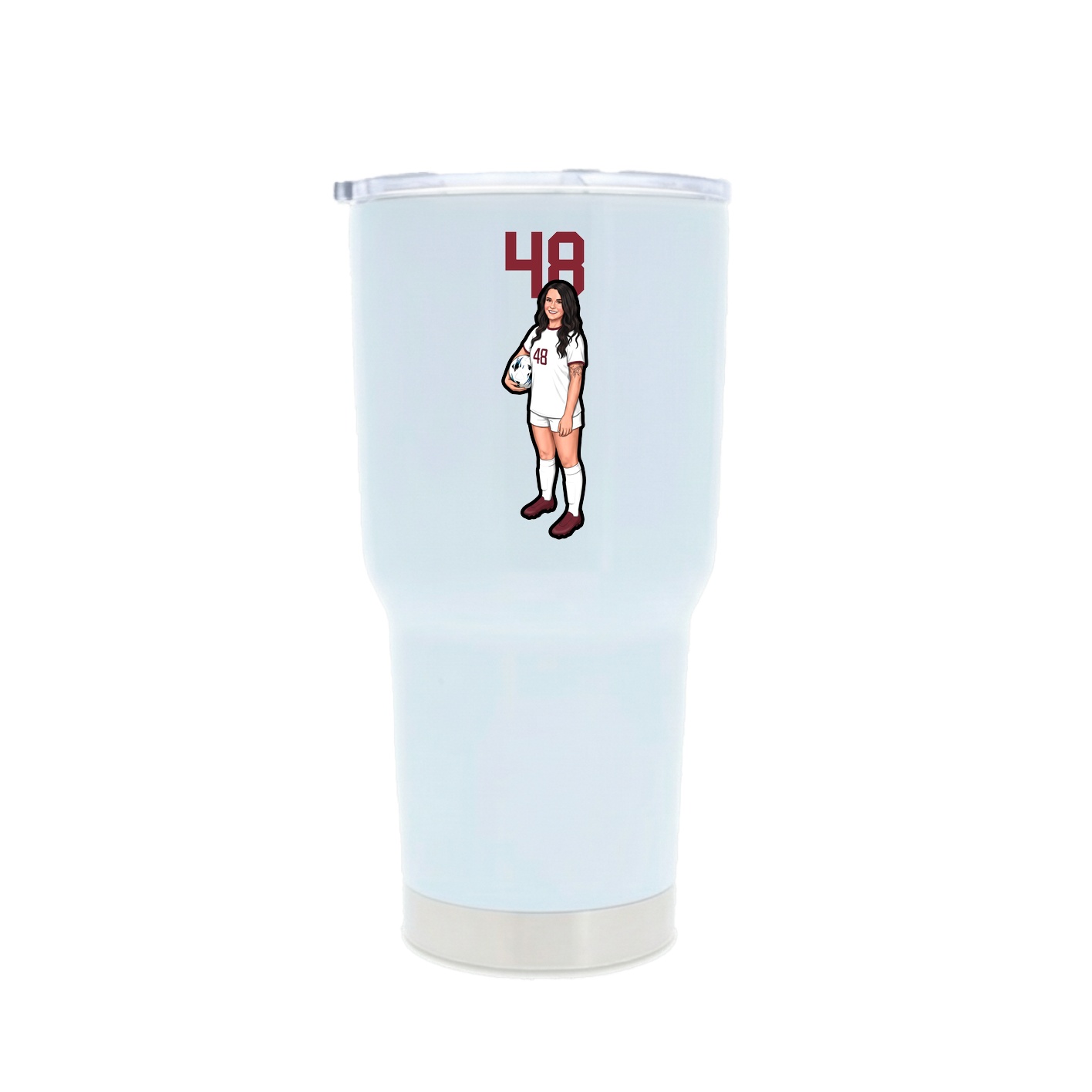 30oz Stainless Steel Tumbler — Number Top in White